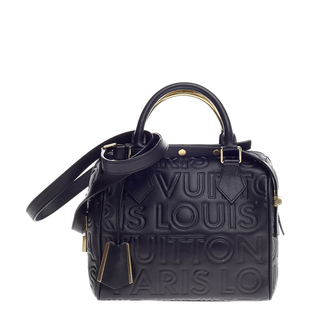 Paris Speedy Cube Bag Embossed Leather Mini