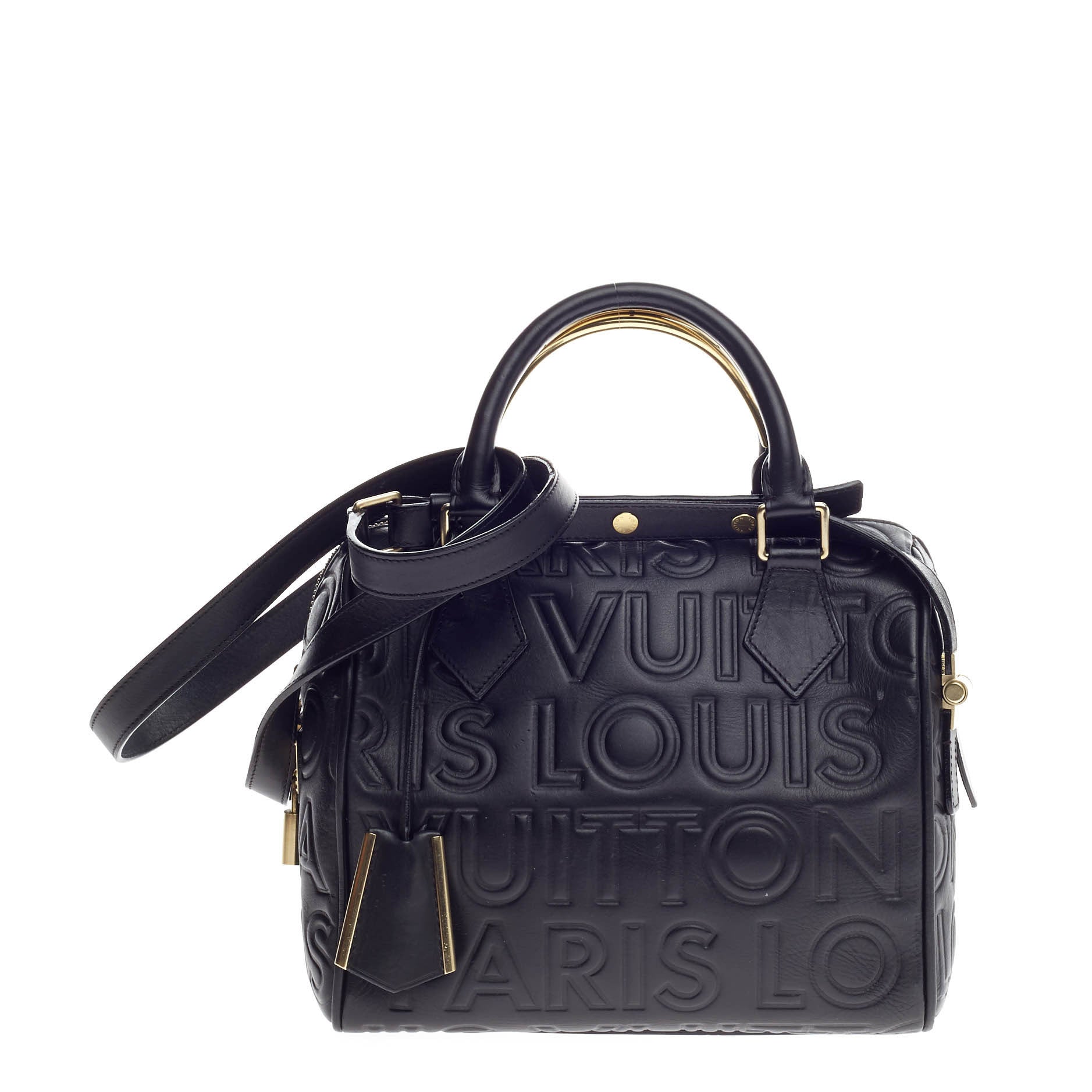 Paris Speedy Cube Bag Embossed Leather Mini
