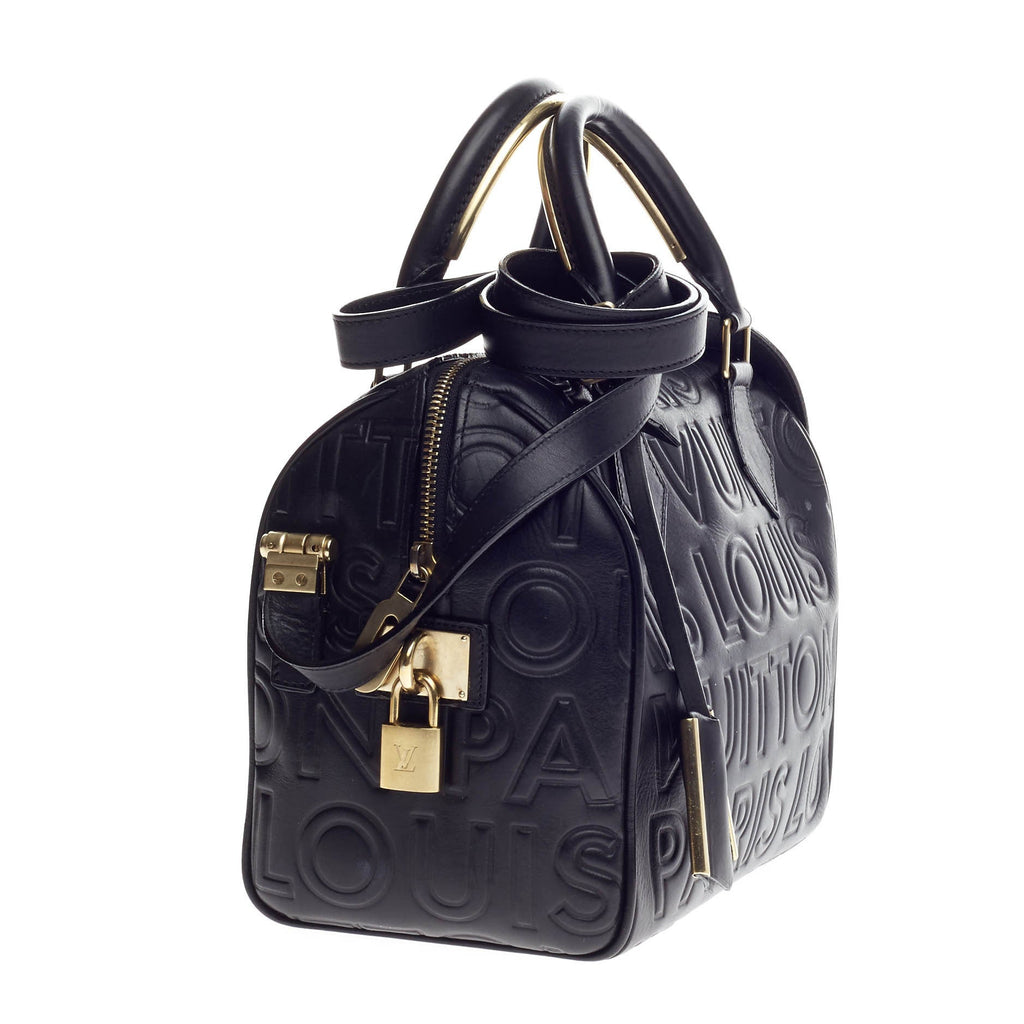 Paris Speedy Cube Bag Embossed Leather Mini
