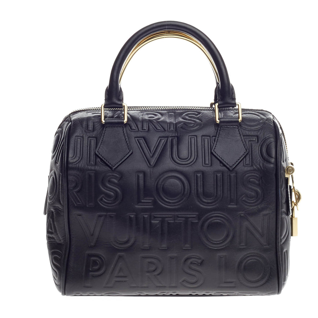 Paris Speedy Cube Bag Embossed Leather Mini
