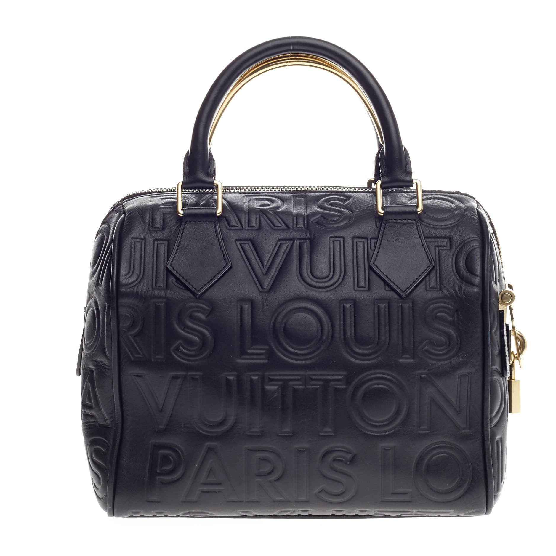Paris Speedy Cube Bag Embossed Leather Mini