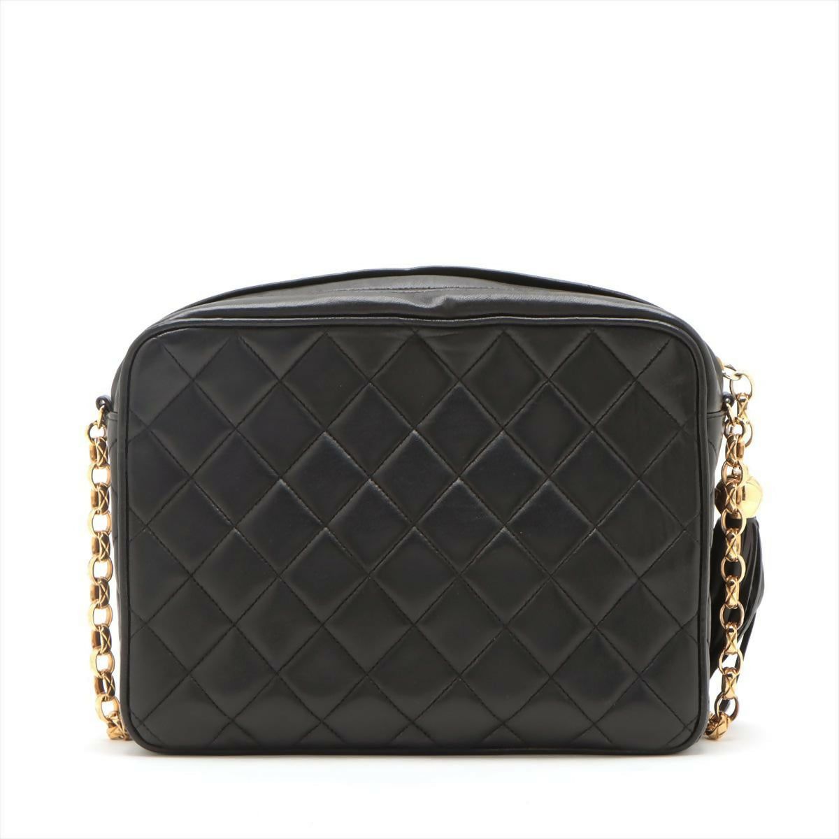 Chanel Vintage Black Mini Lambskin Tassel Bag with Gold Hardware