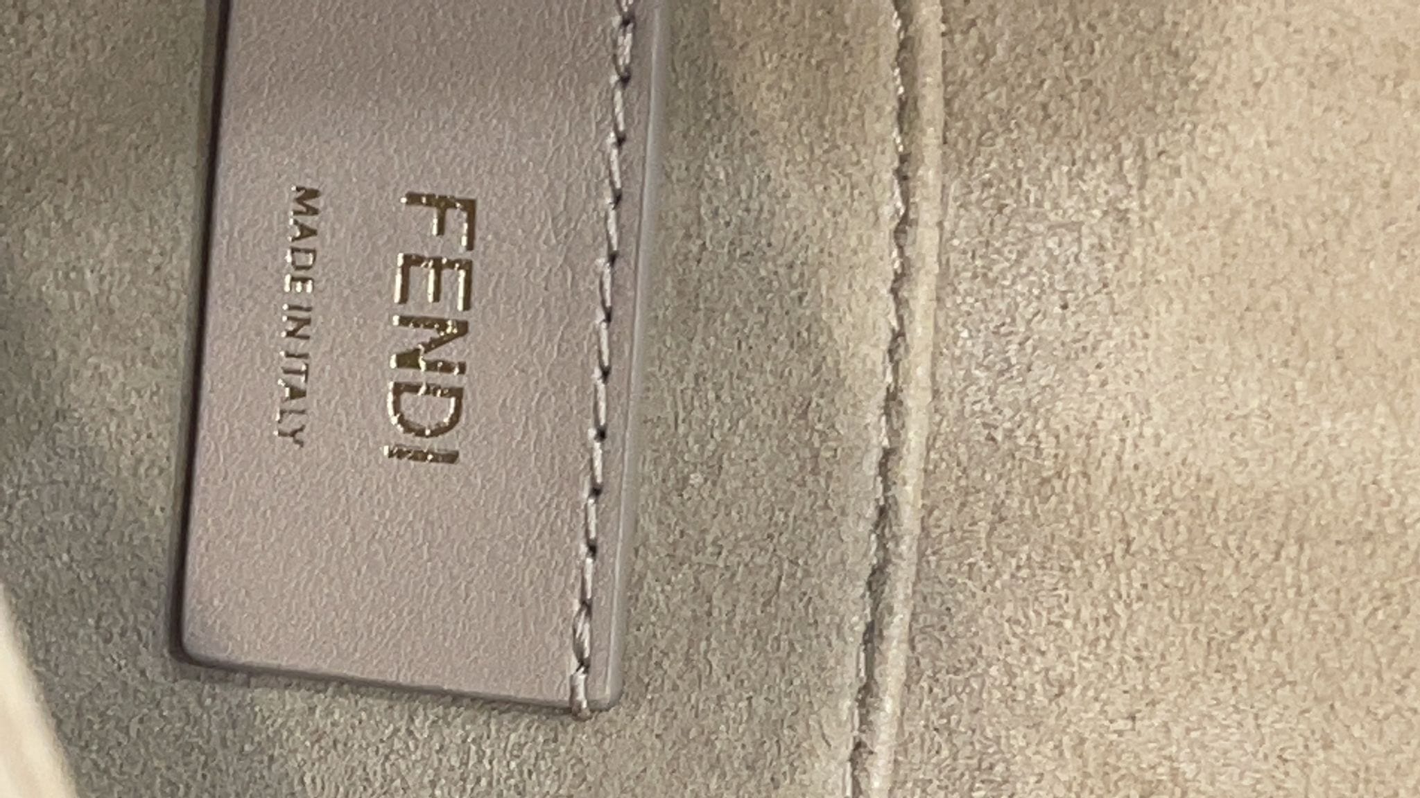 FENDI Kan U Small Embossed Leather Crossbody Bag Brown