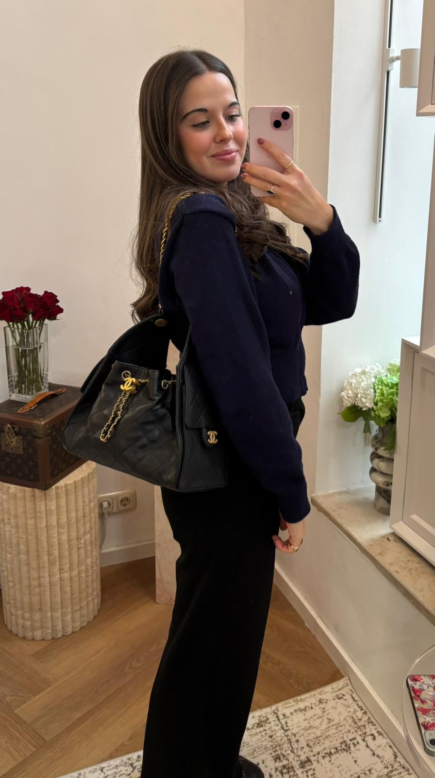 Chanel 25 Small Black Quilted Caviar Aged Gold Hardware 2025