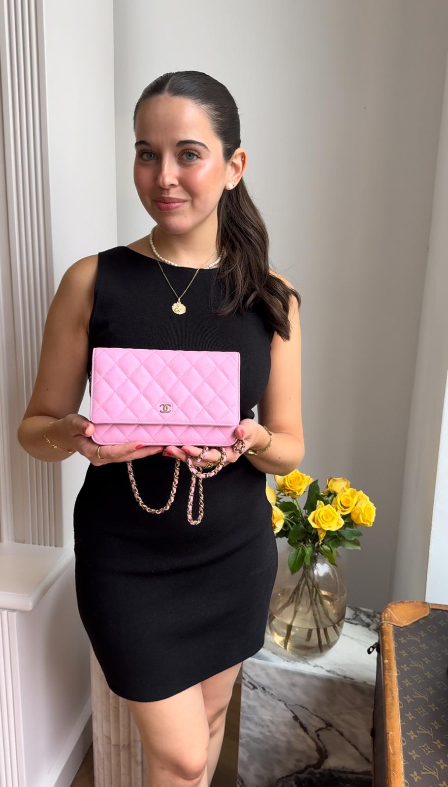 Chanel Wallet on Chain Pink Caviar Leather Woc