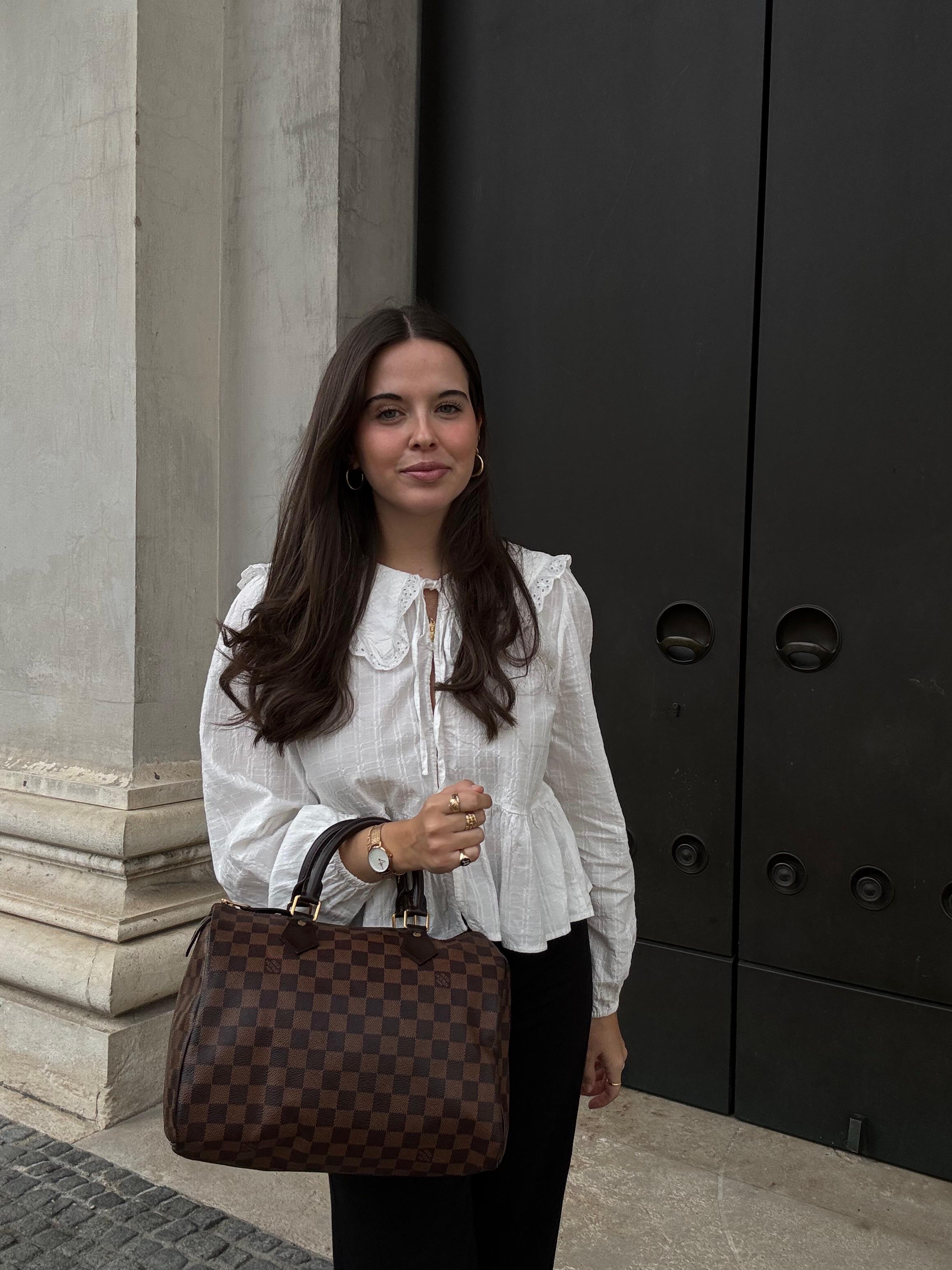 Louis Vuitton Brown Damier Ebene Speedy 30 Bag 2012