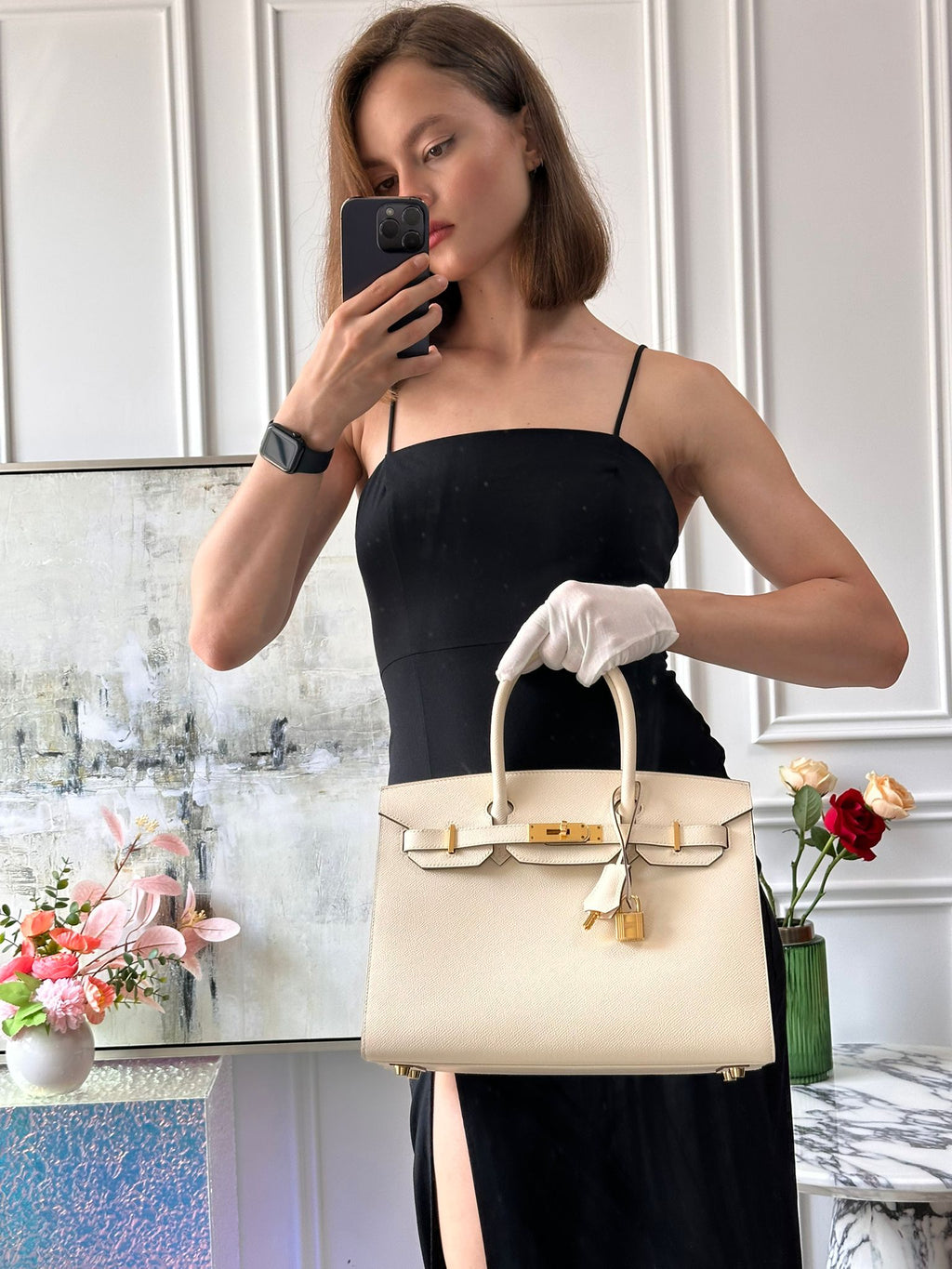 Hermes Birkin 30 Sellier Bag in Nata Epsom Leather with Gold Hardware
