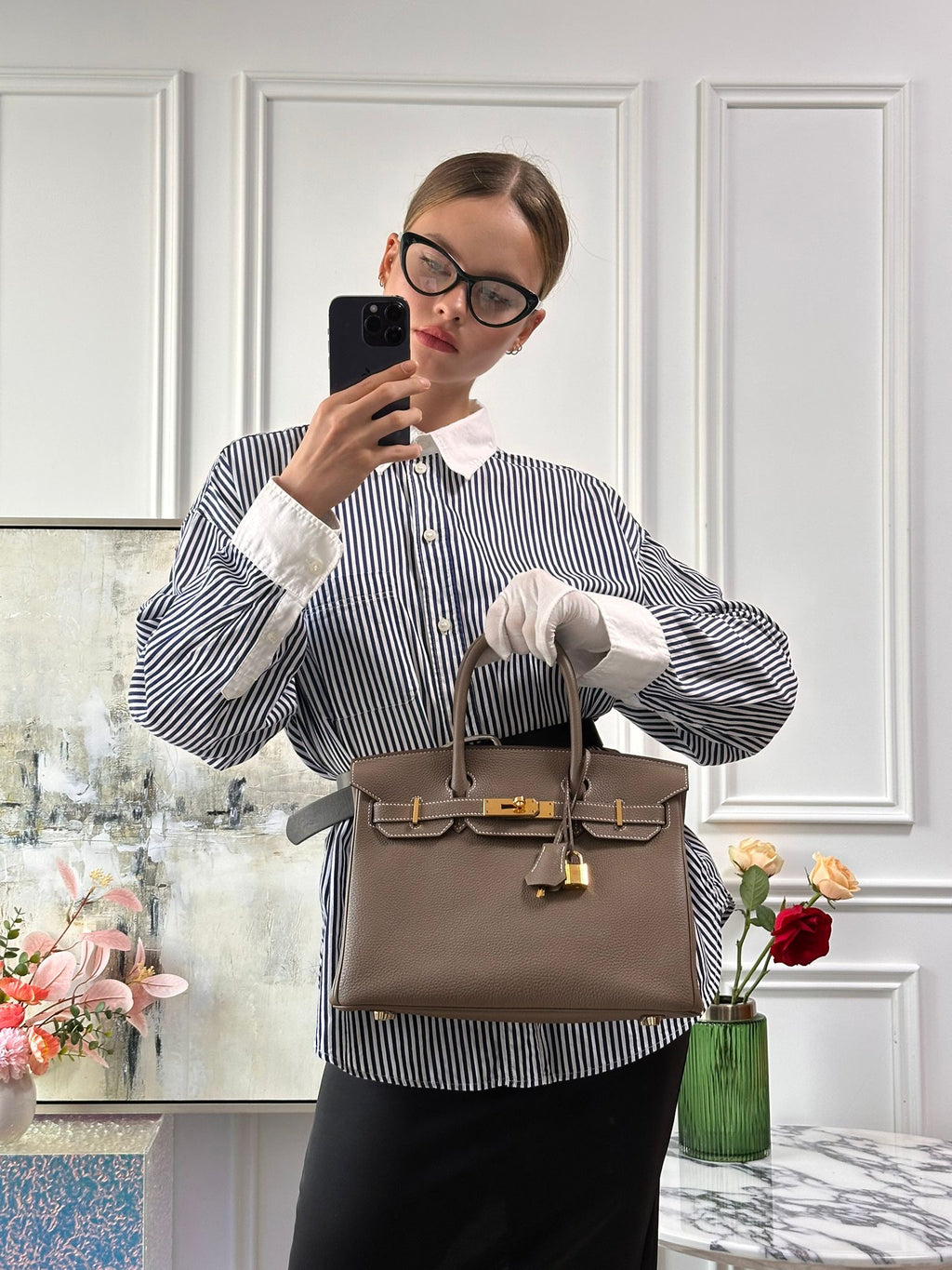 Hermes Birkin 30cm Sellier Bag Etoupe Togo Leather