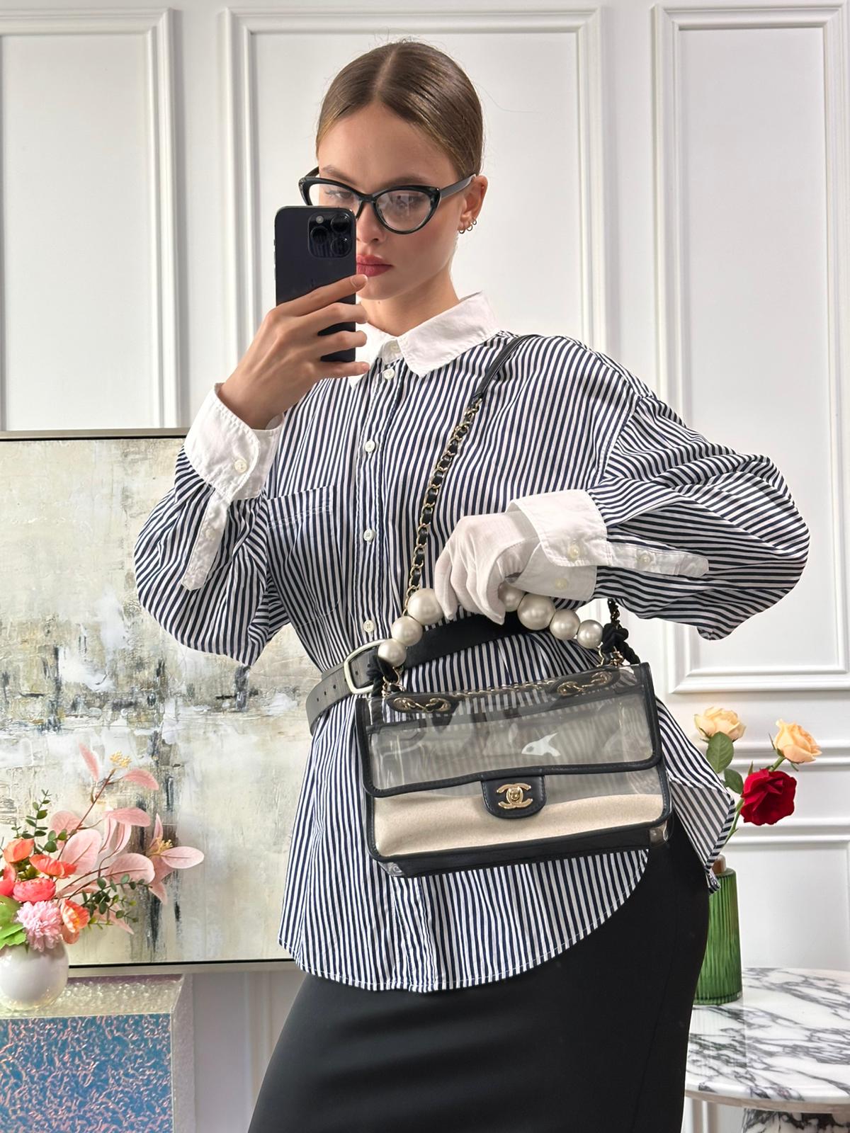Chanel Sand By The Sea Classic Flap Bag Medium with Pearl Strap – 2018 Collection