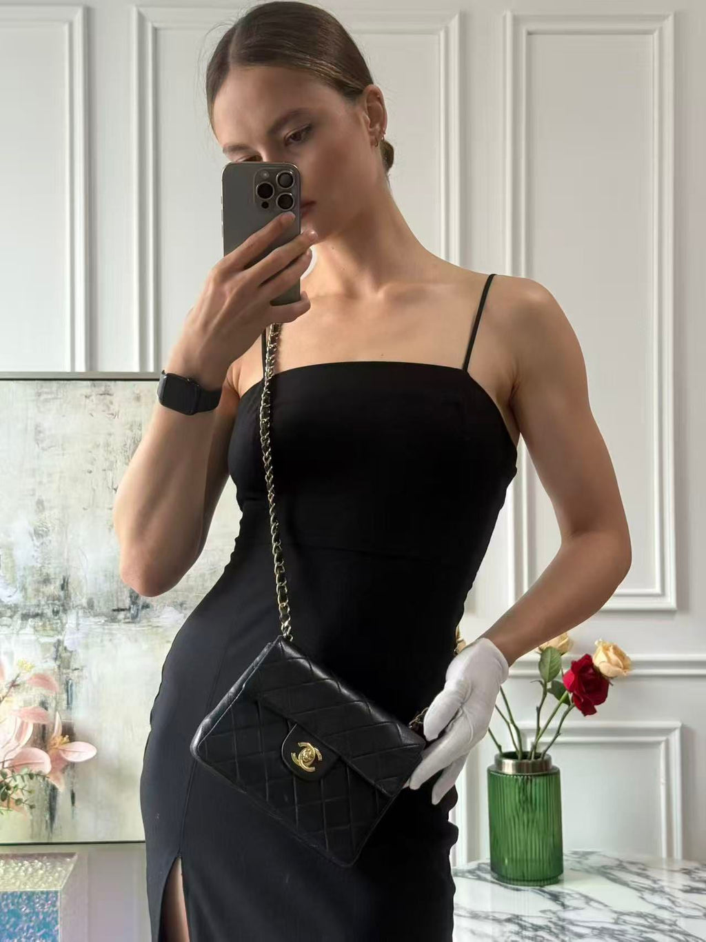Chanel Black Vintage Mini Flap Square Bag 2000s
