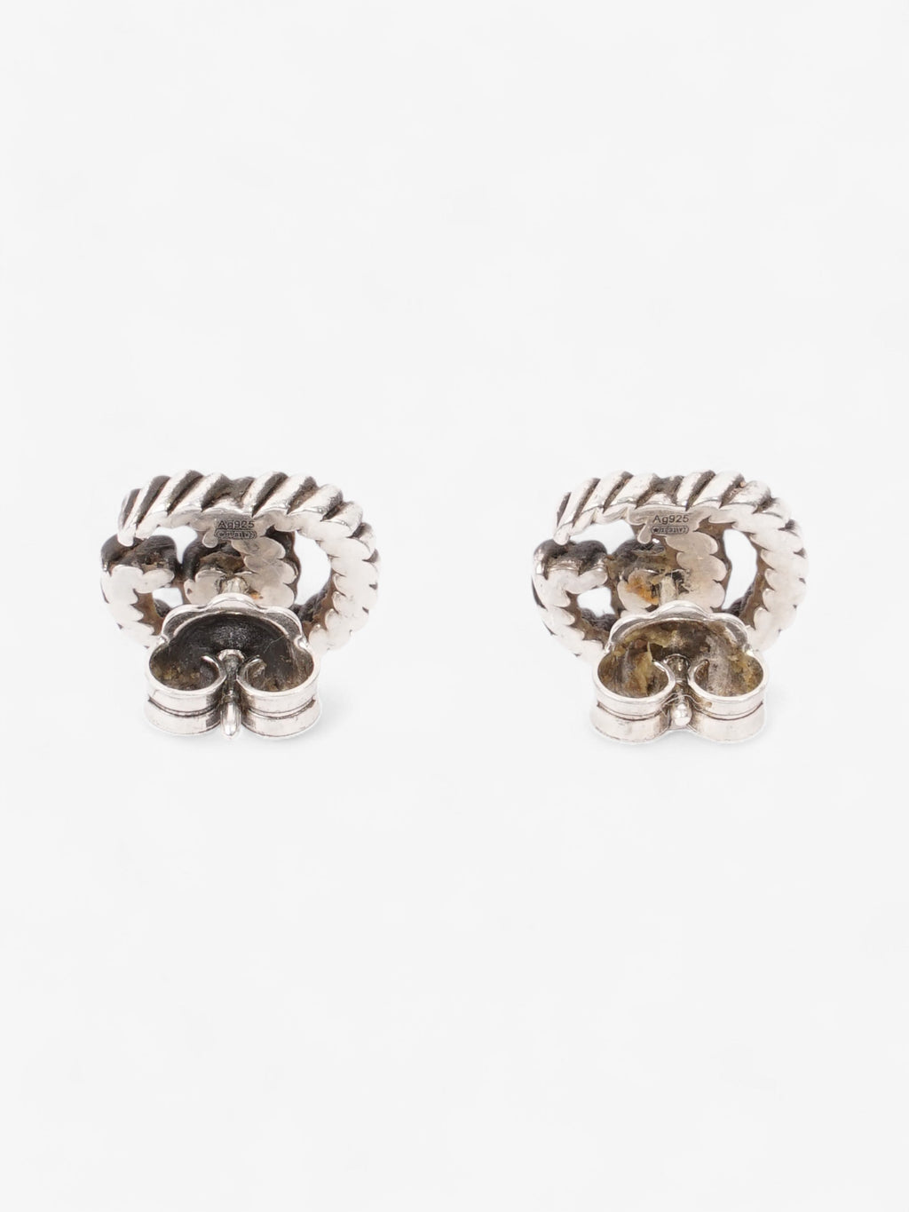 Gucci Double G Earrings Silver Silver Sterling
