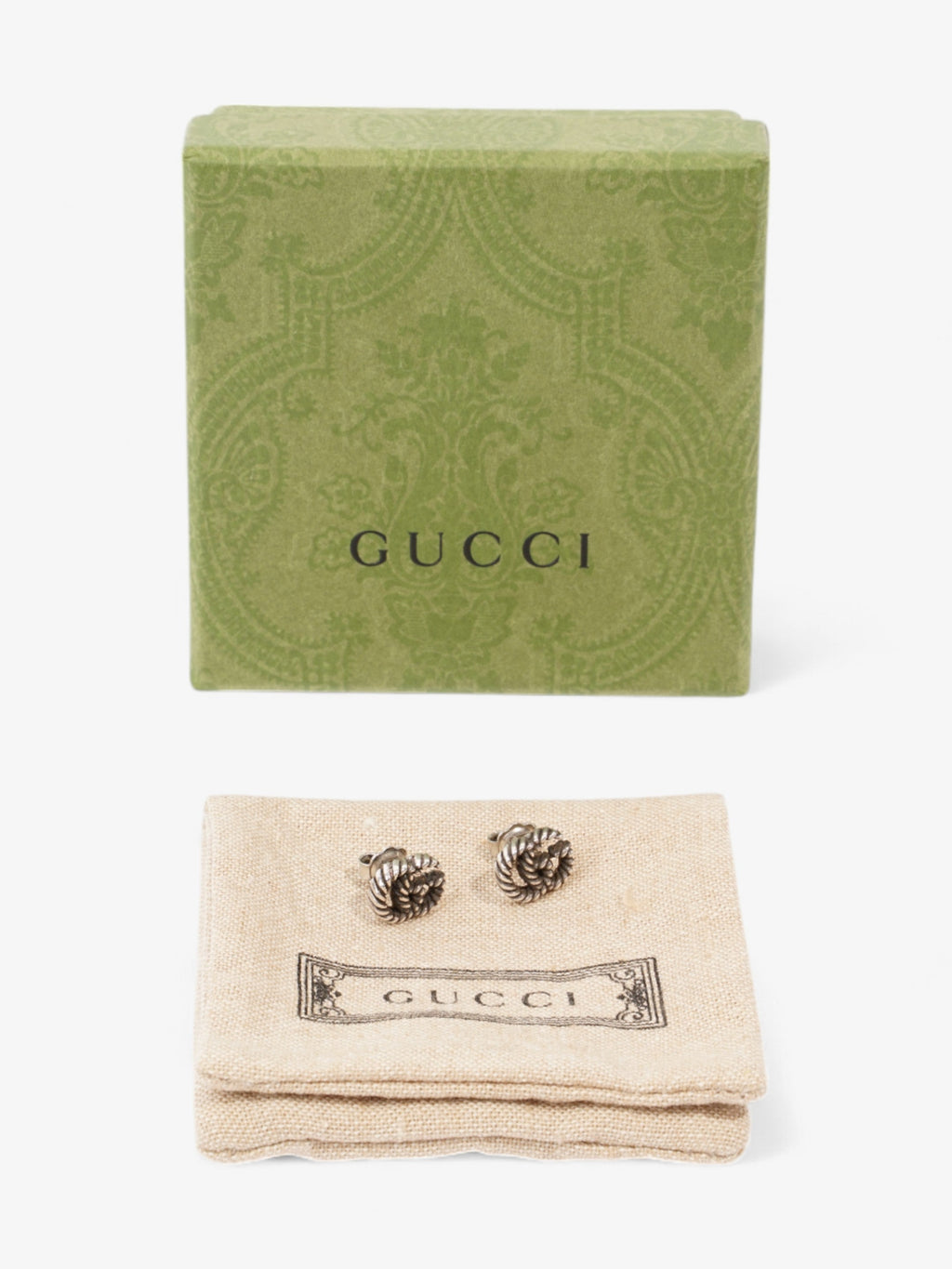 Gucci Double G Earrings Silver Silver Sterling