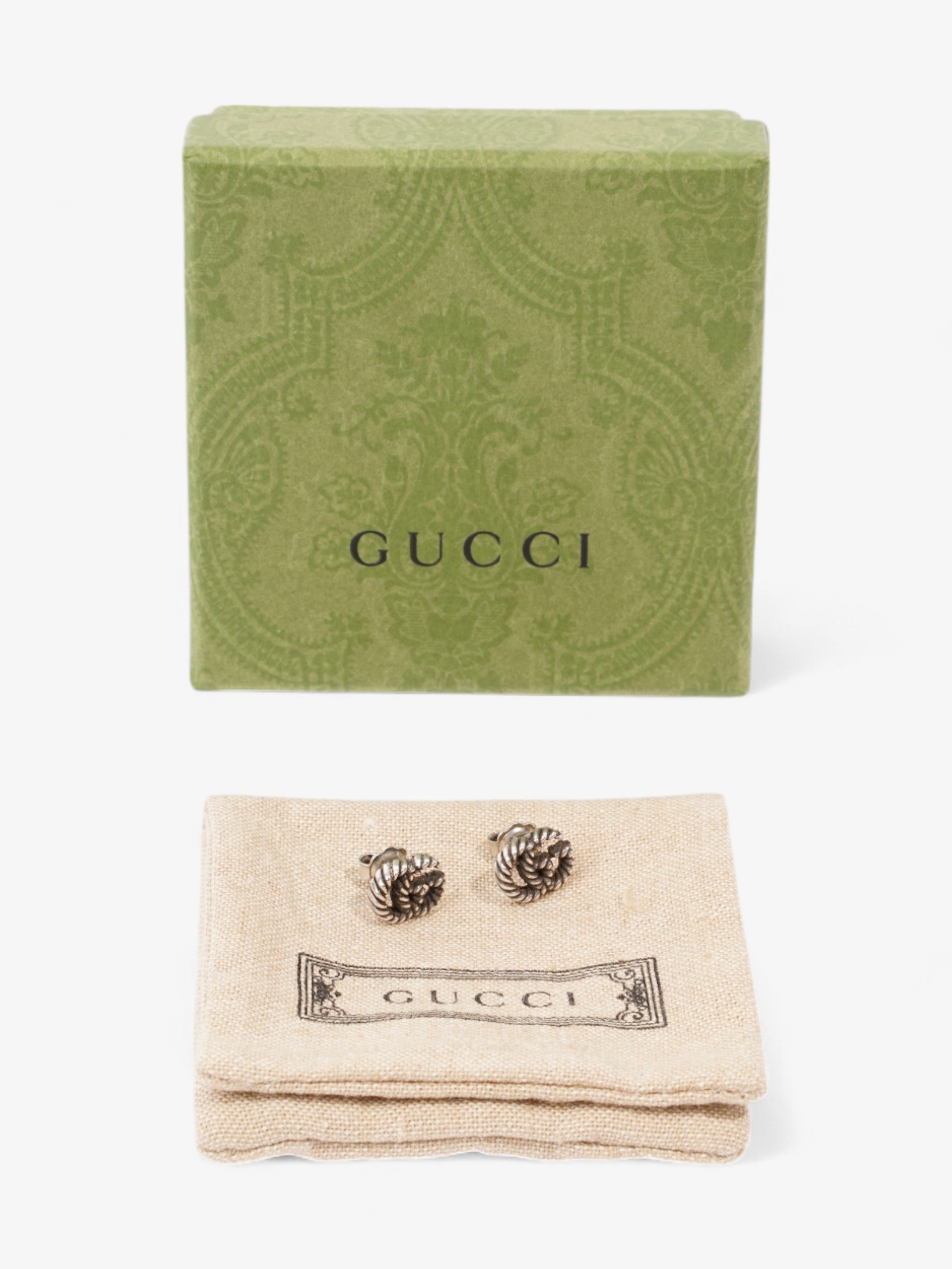 Gucci Double G Earrings Silver Silver Sterling