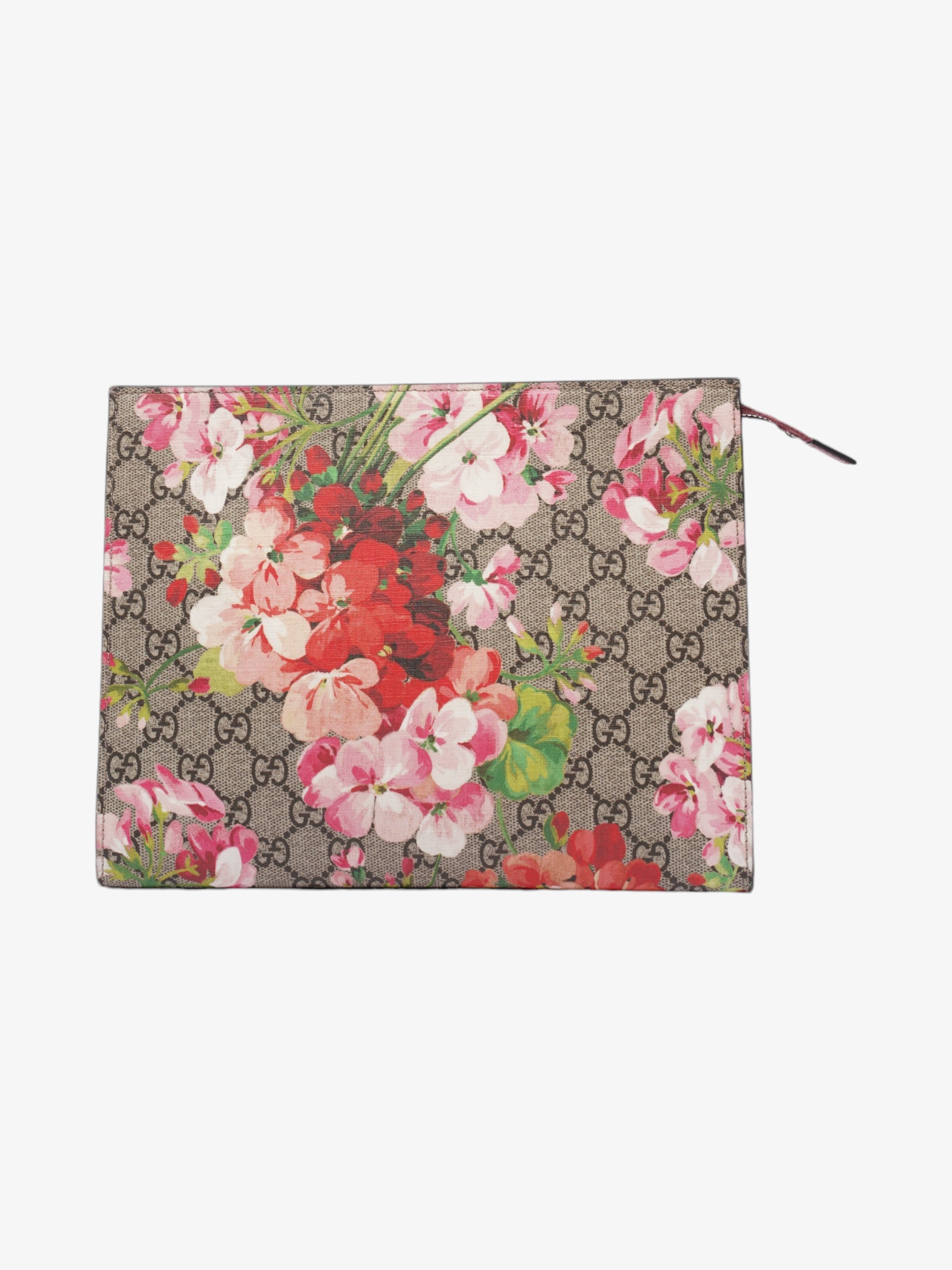 Gucci Cosmetic Case GG Supreme / GG Bloom / Antique Rose Coated Canvas Large