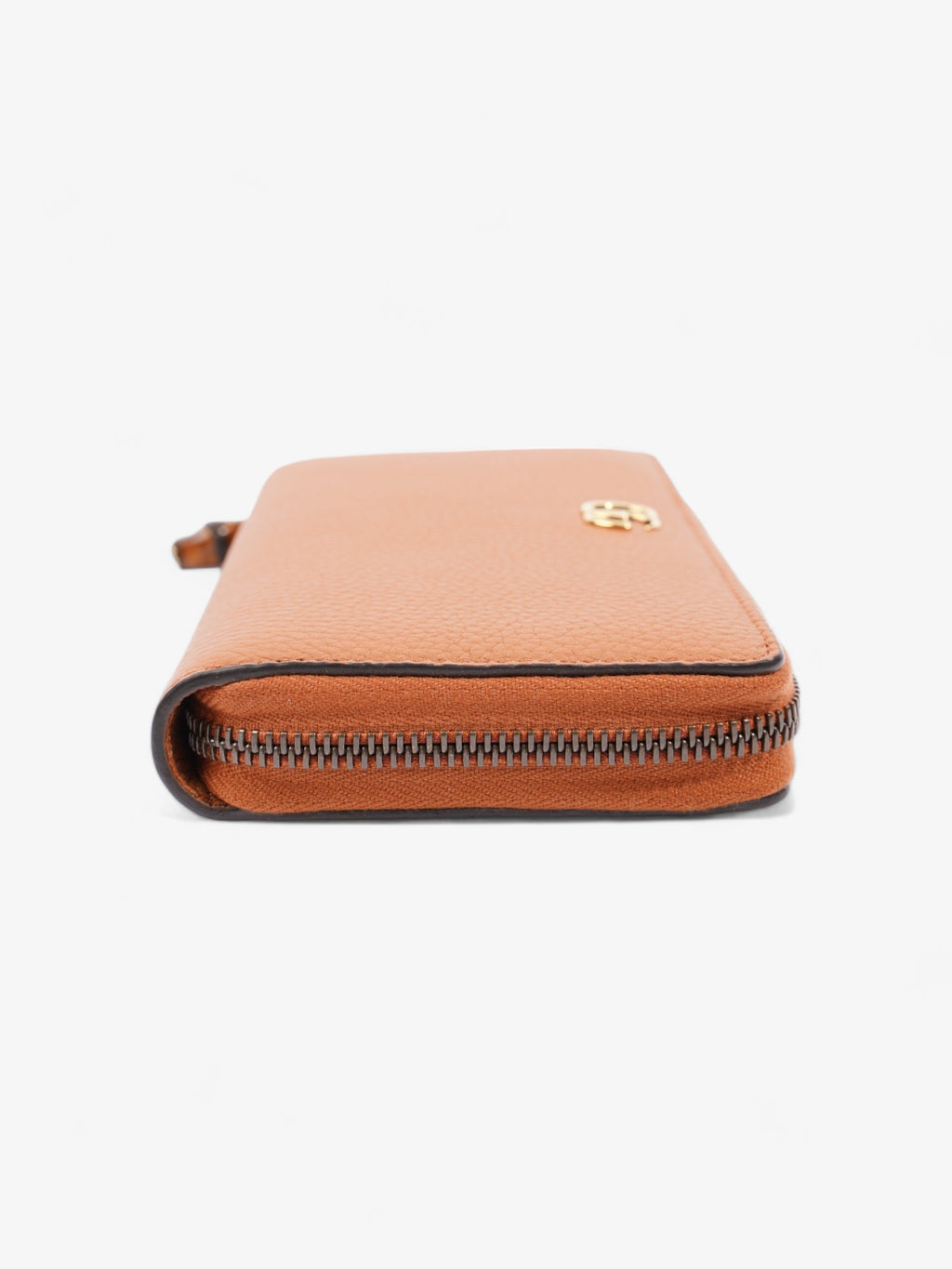 Gucci Zip Around Wallet With Bamboo Brown Leather