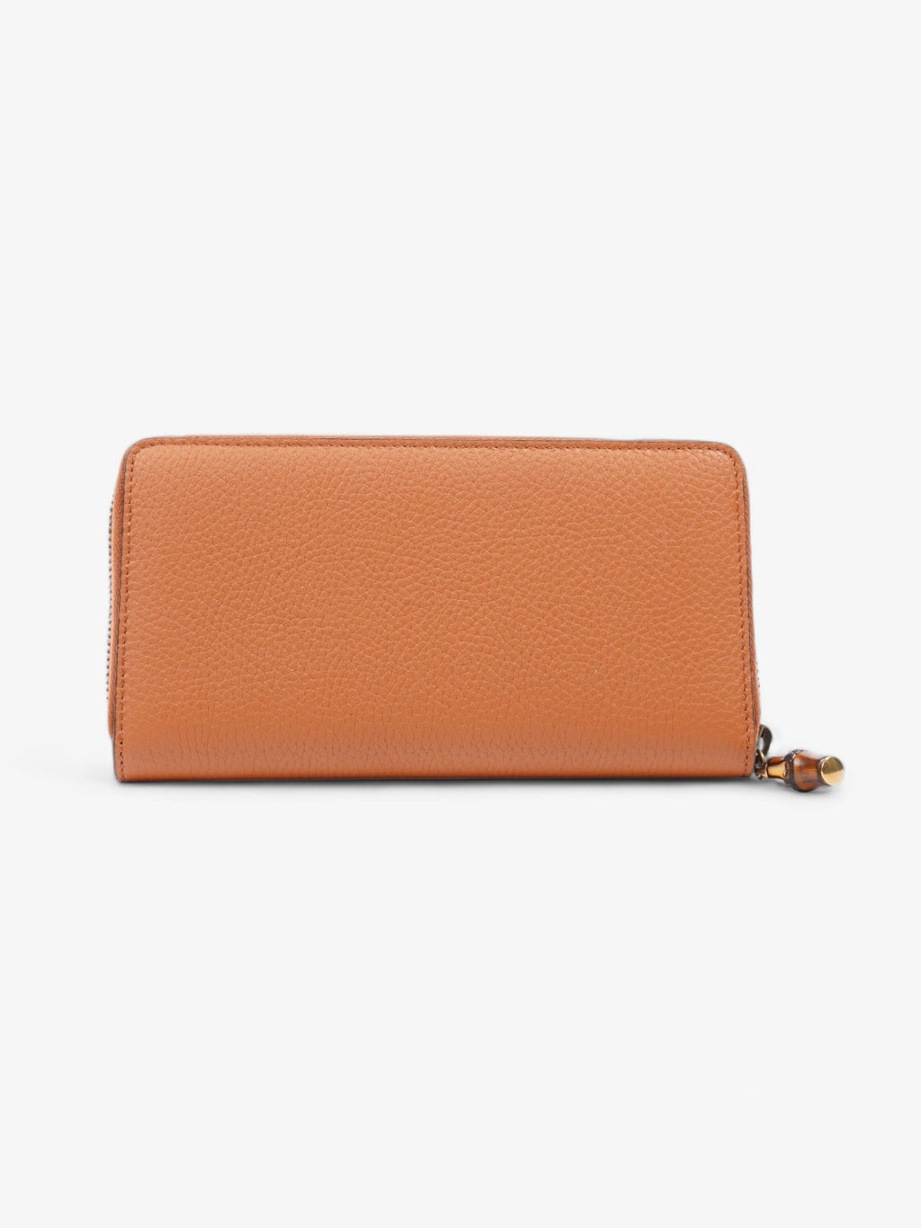 Gucci Zip Around Wallet With Bamboo Brown Leather