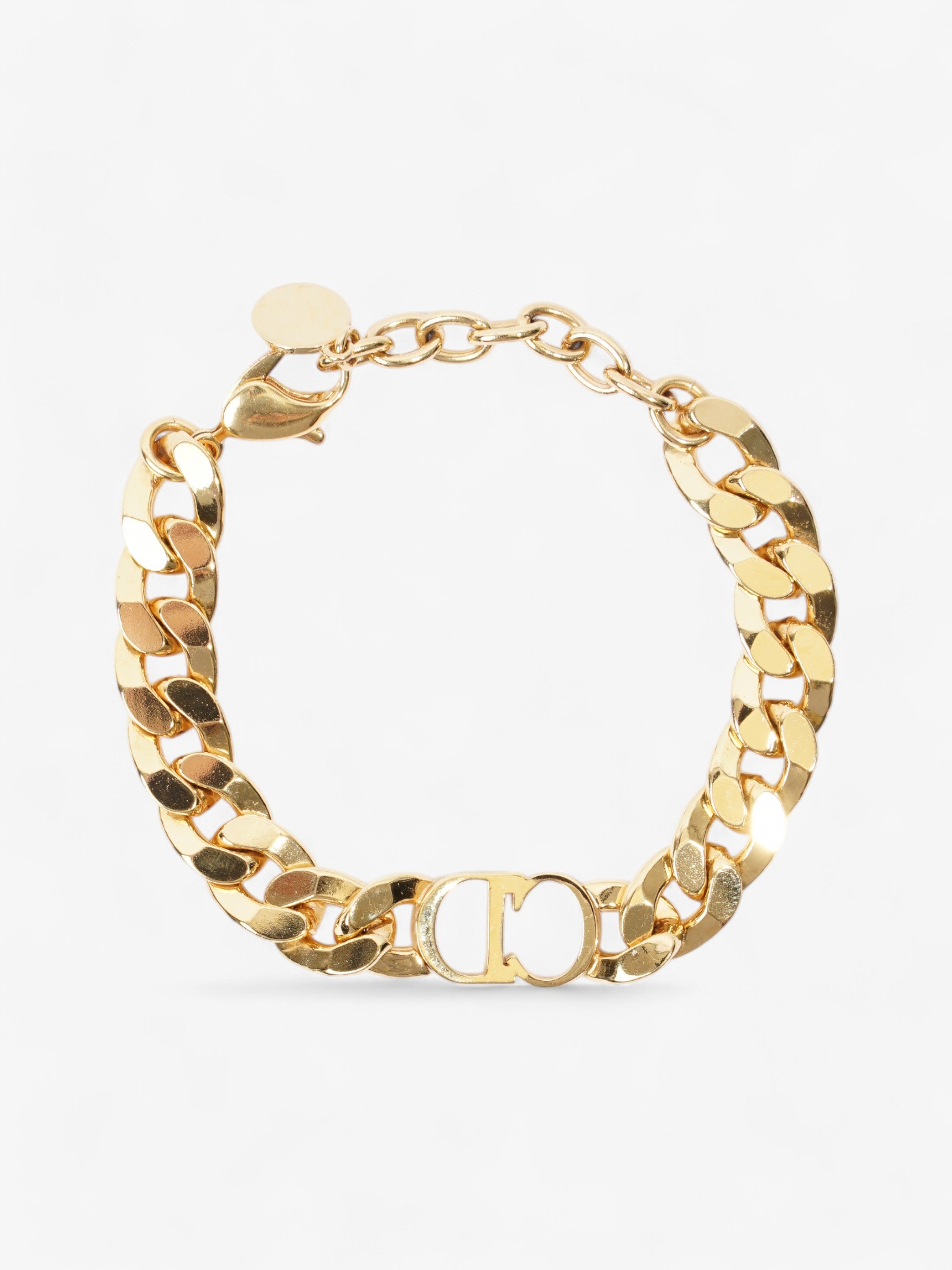 Christian Dior CD Chain Bracelet Gold Base Metal