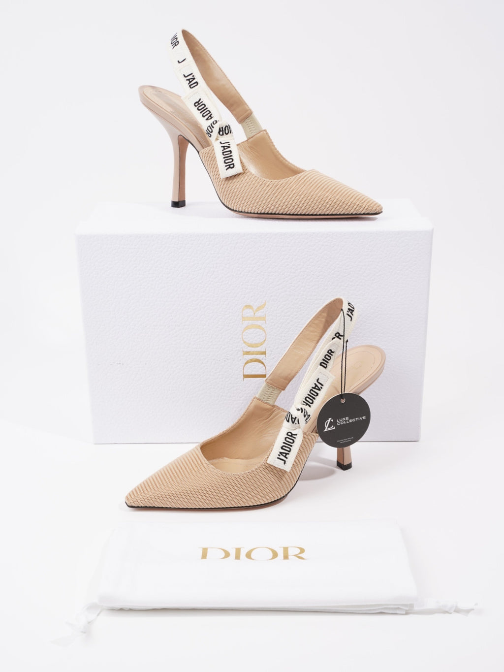 Christian Dior J'Adior Heel 100 Nude Cotton EU 38 UK 5