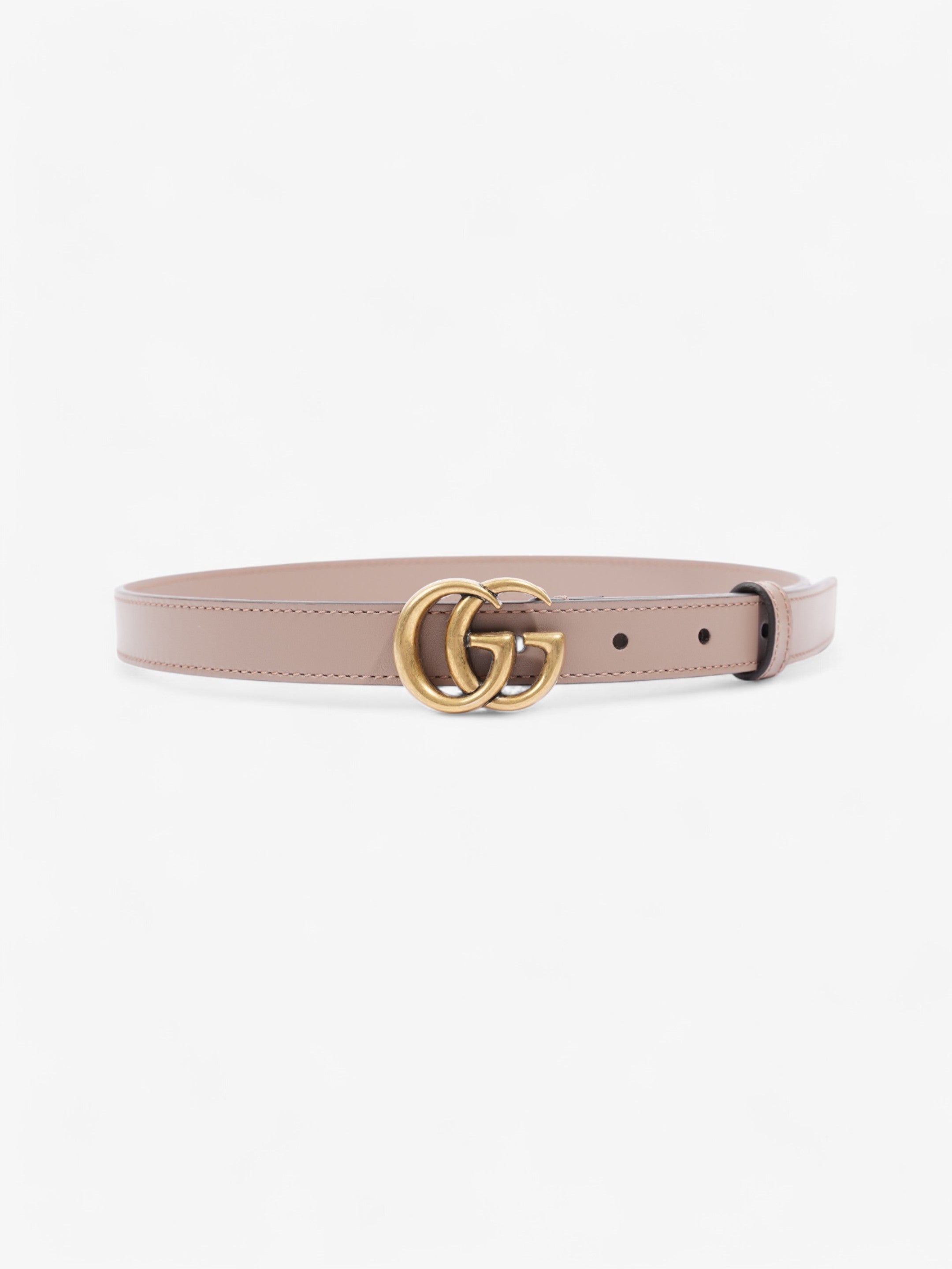 Gucci GG Marmont Thin Belt Dusty Pink / Gold Leather 70cm / 28"