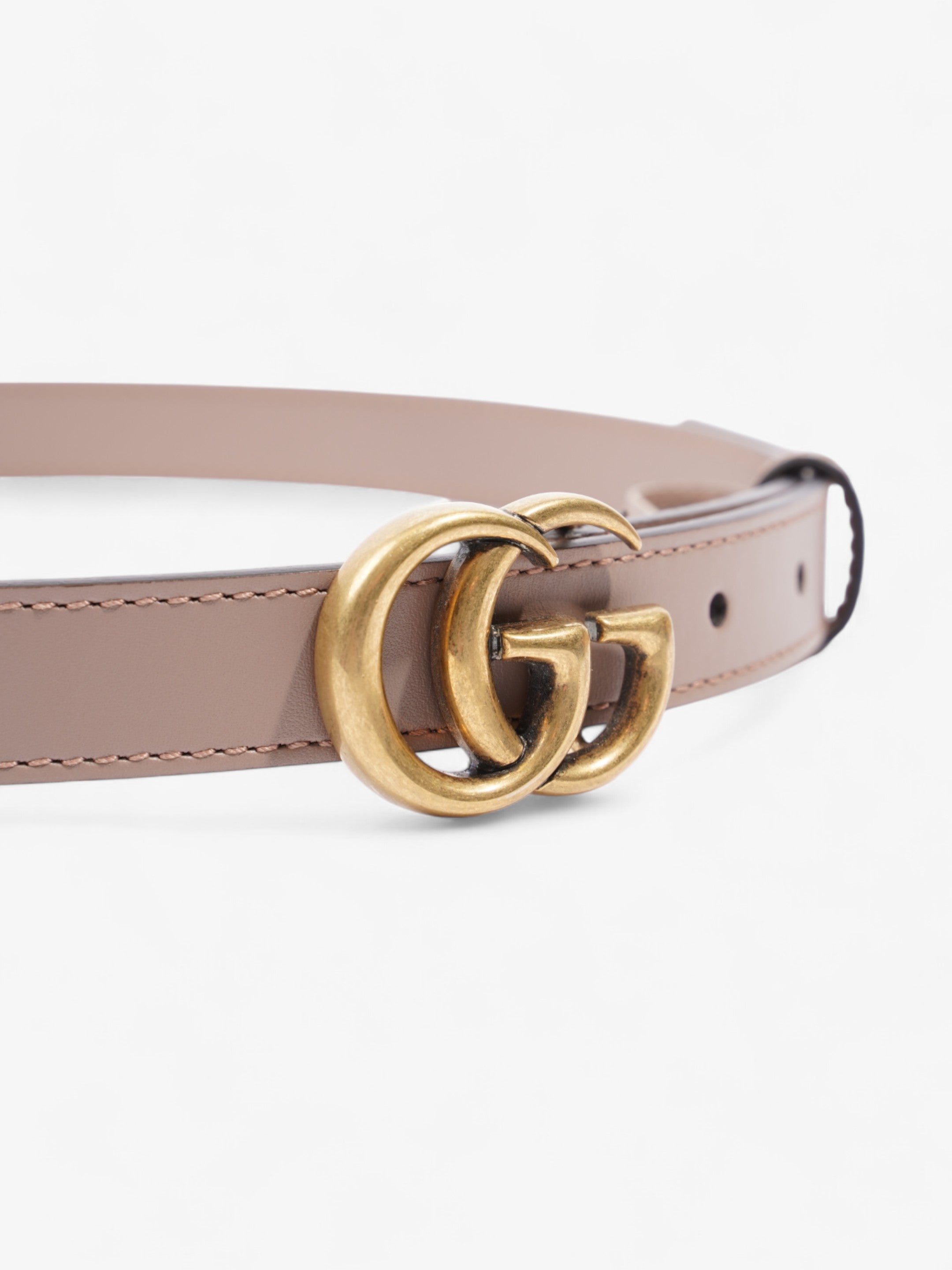 Gucci GG Marmont Thin Belt Dusty Pink / Gold Leather 70cm / 28"