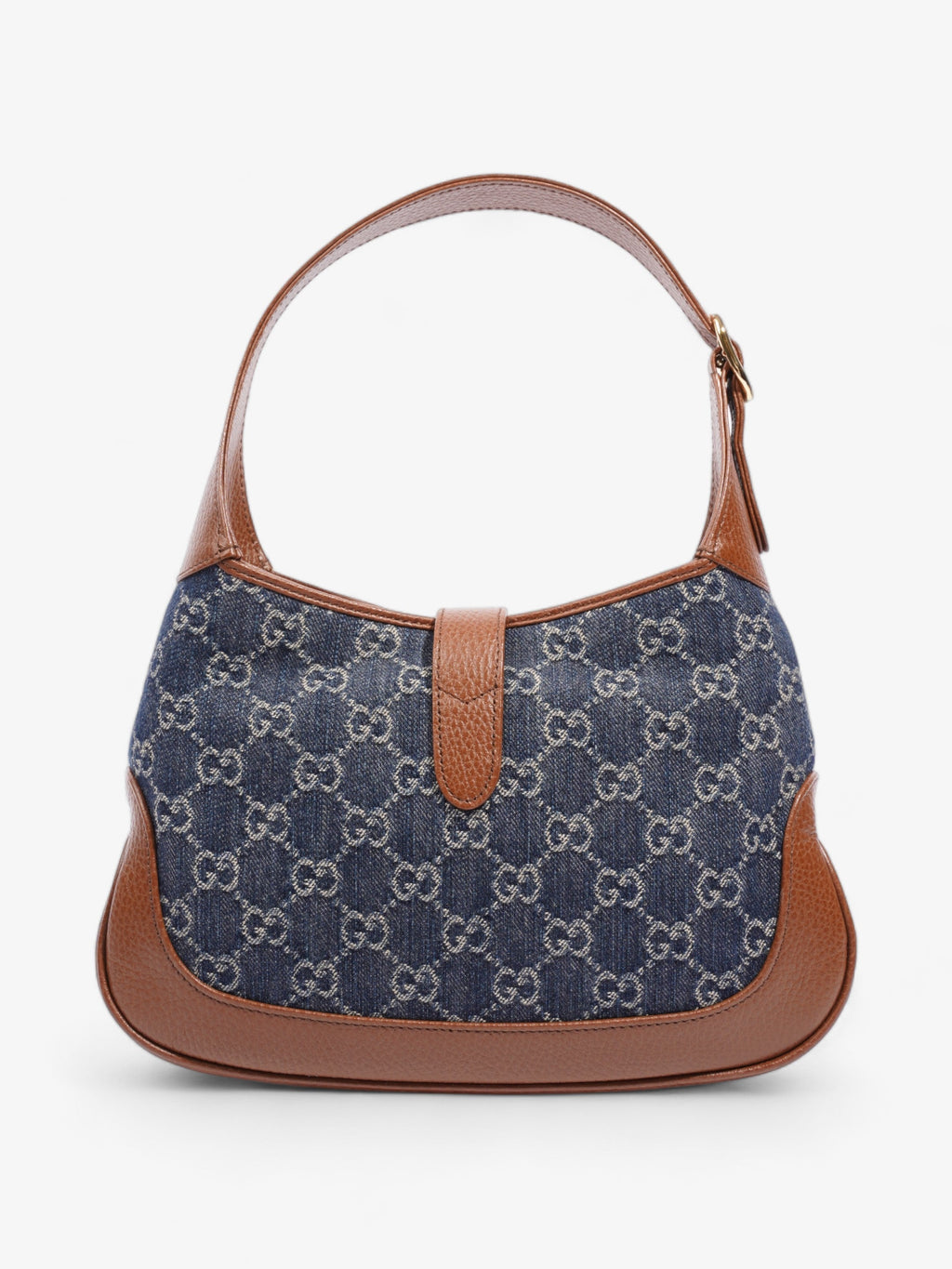 Gucci Jackie 1961 Denim GG Supreme / Brown Leather Denim Small
