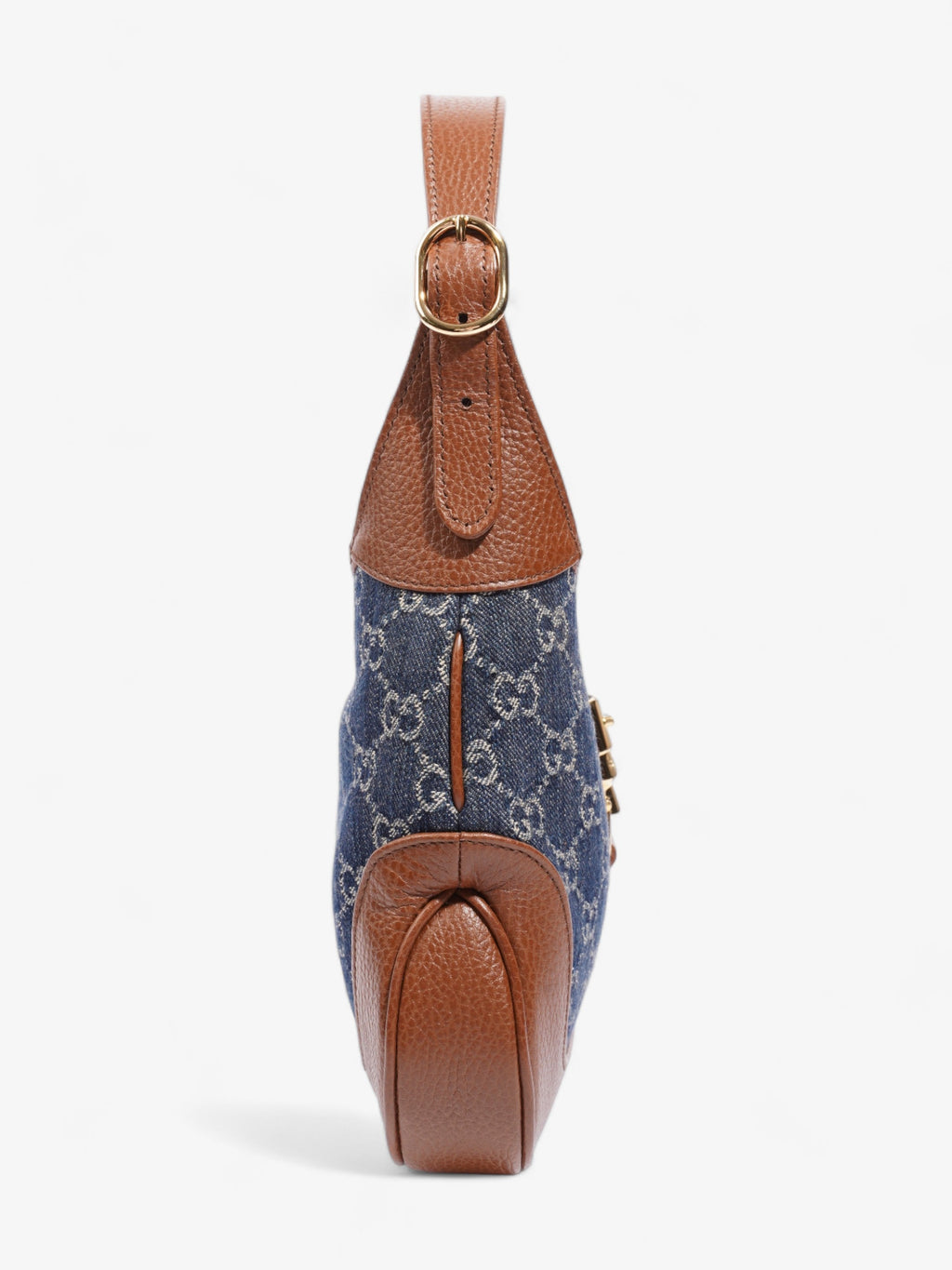 Gucci Jackie 1961 Denim GG Supreme / Brown Leather Denim Small