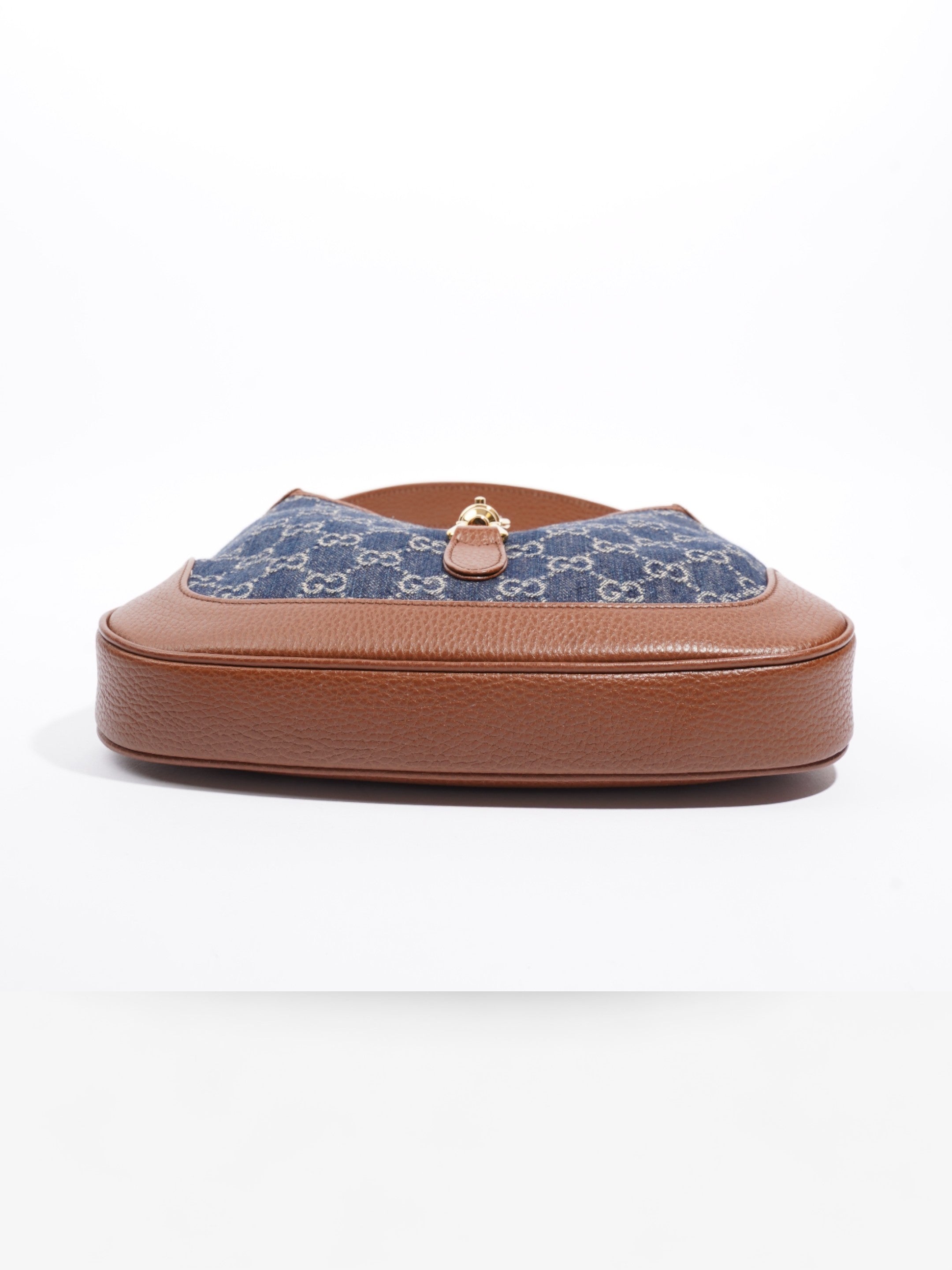 Gucci Jackie 1961 Denim GG Supreme / Brown Leather Denim Small