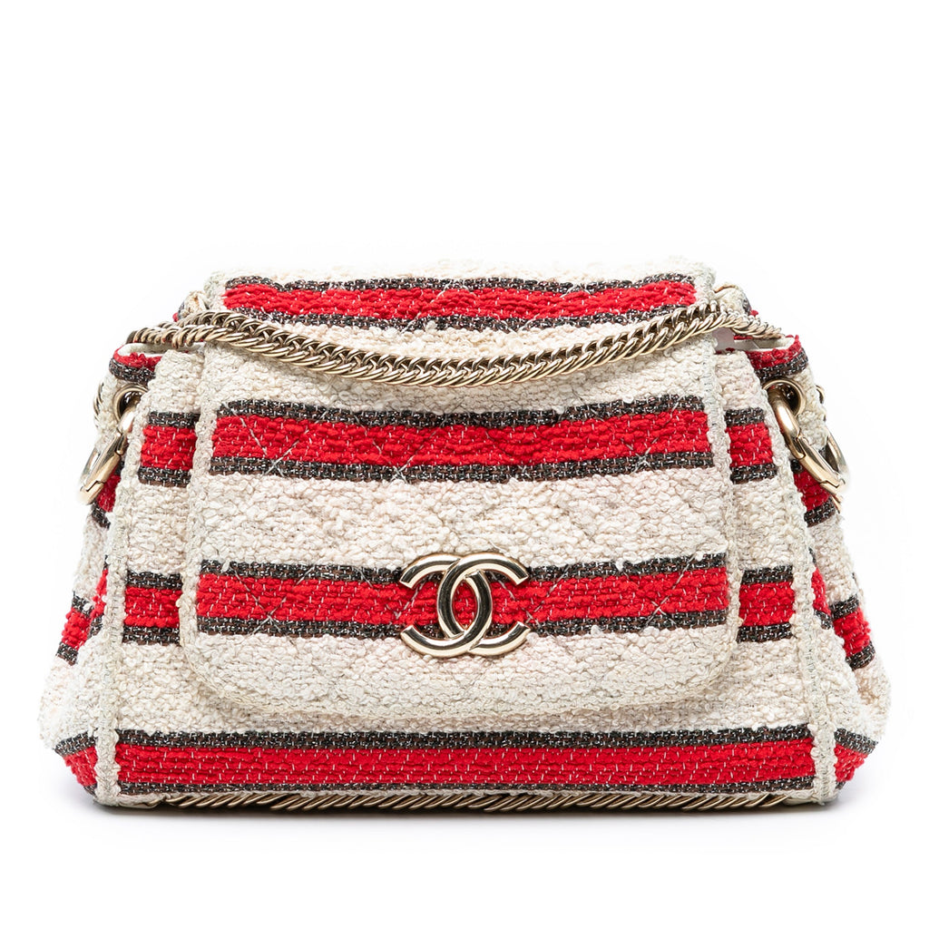 19 Flap Bag Quilted Tweed Medium