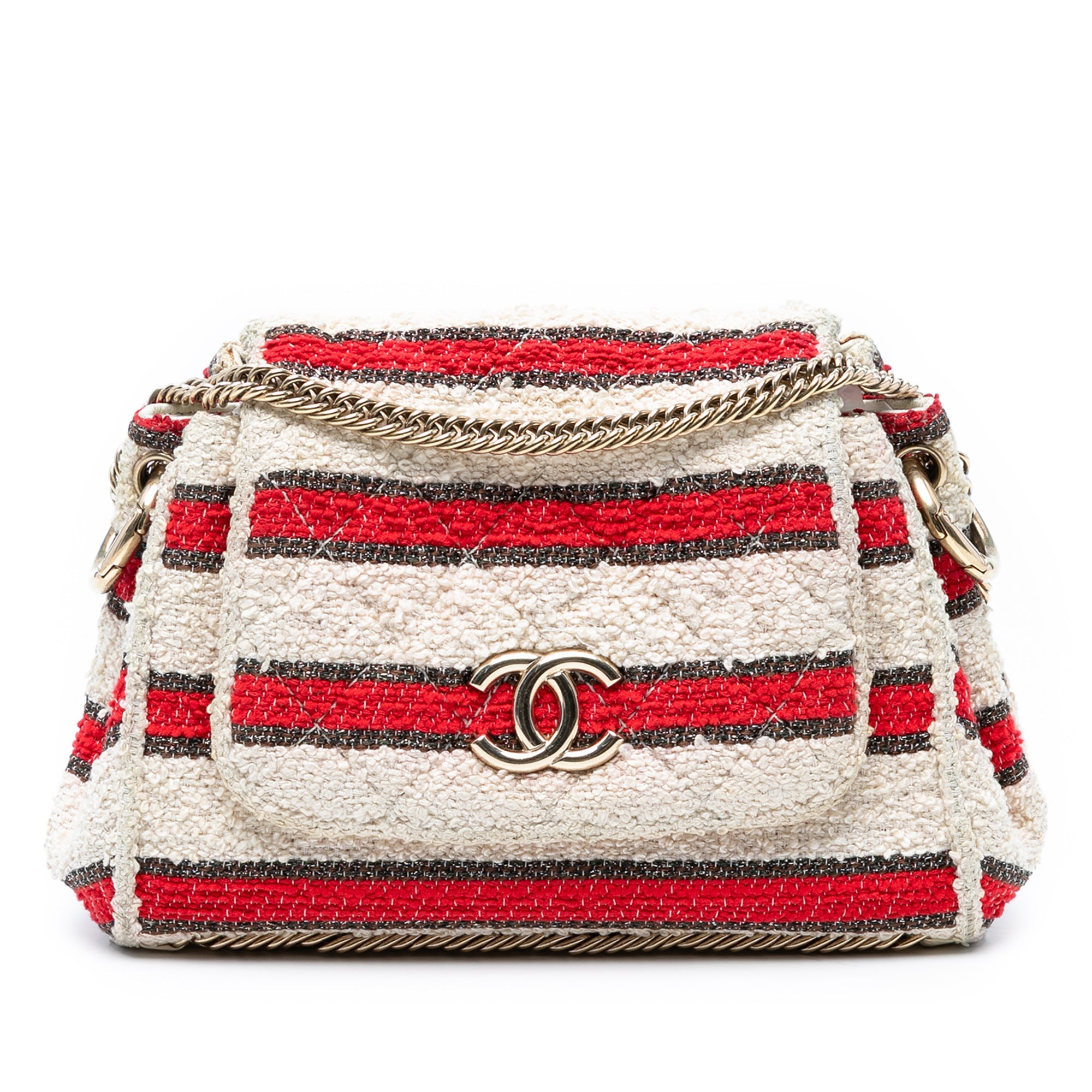 19 Flap Bag Quilted Tweed Medium