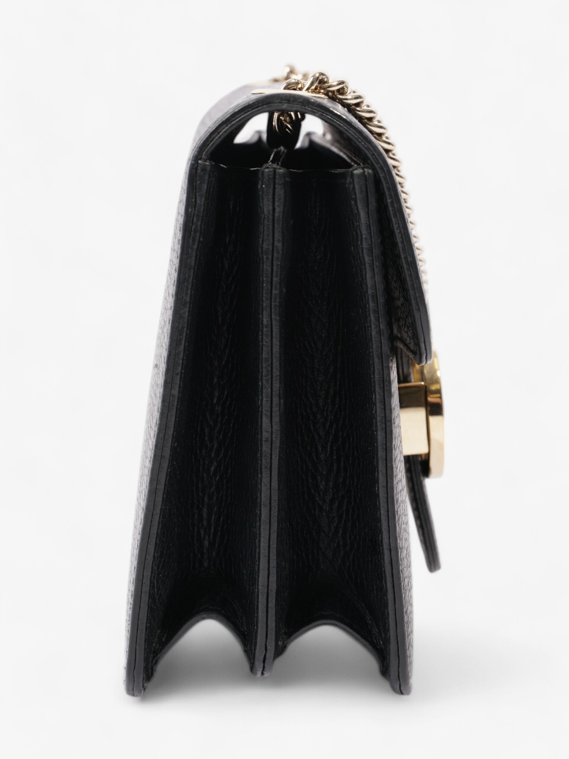 Gucci Dollar Interlocking G Black Calfskin Leather Small