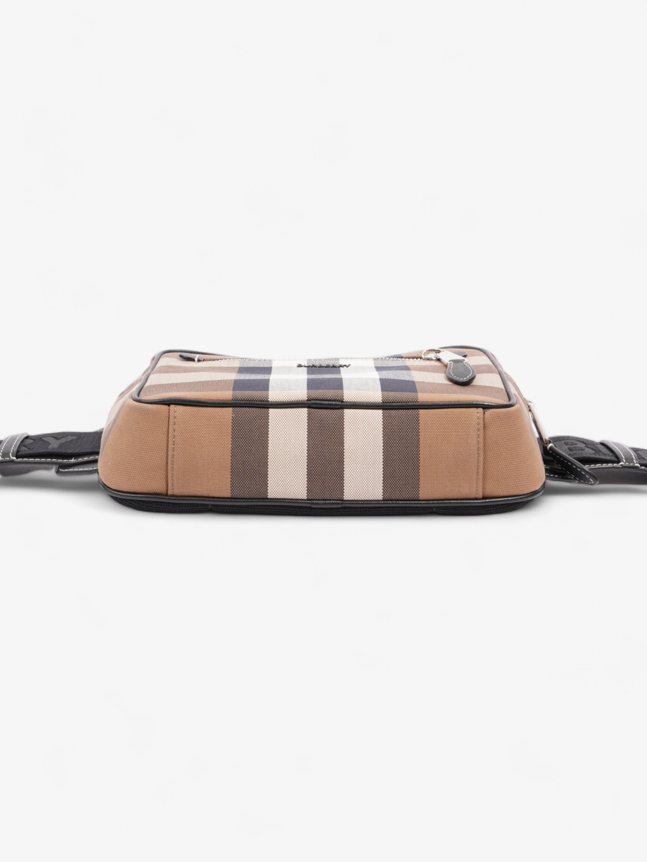 Burberry Double Zip Belt Bag Dark Birch Brown Cotton