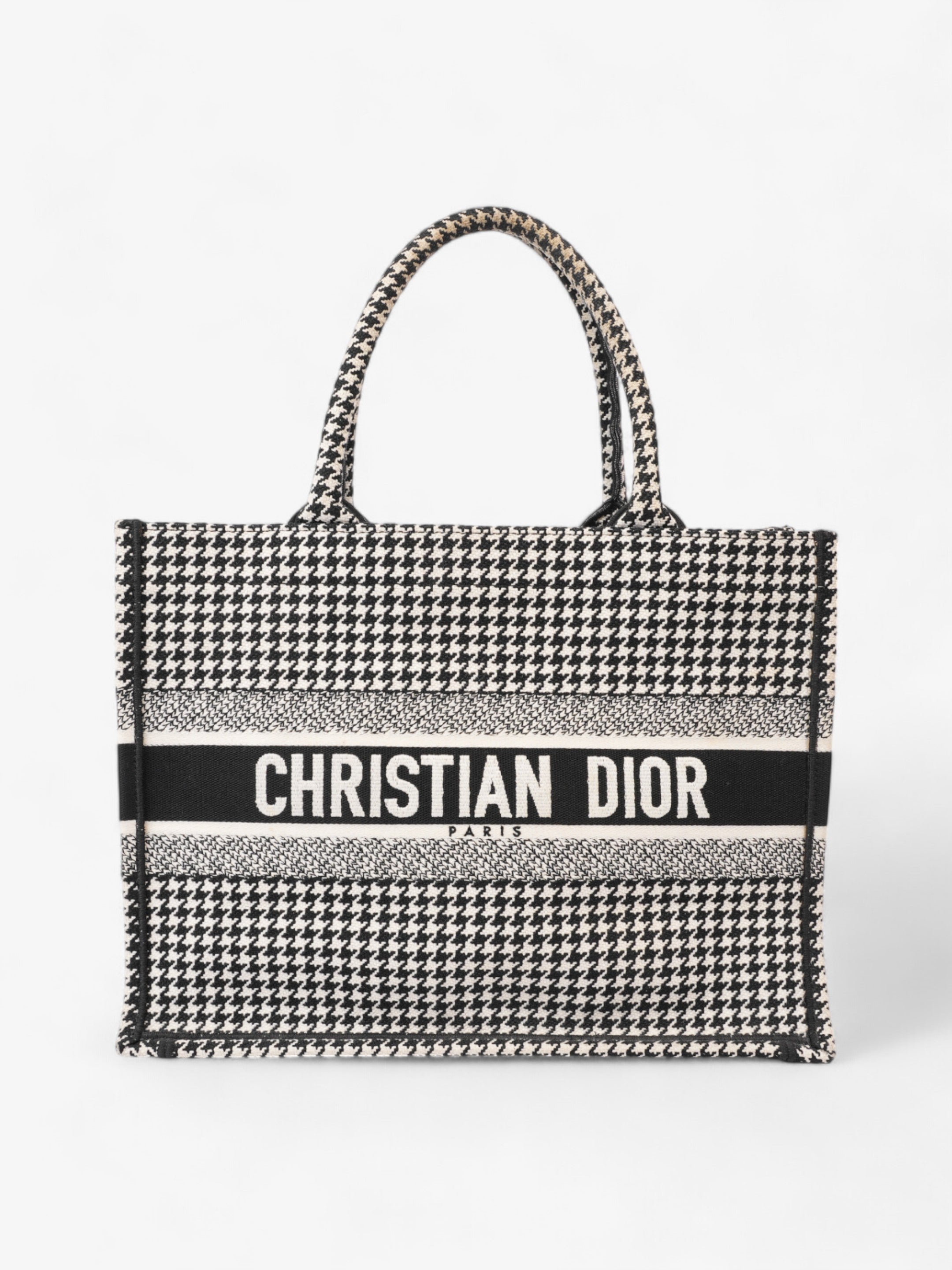 Christian Dior Book Tote Black / White Canvas Medium