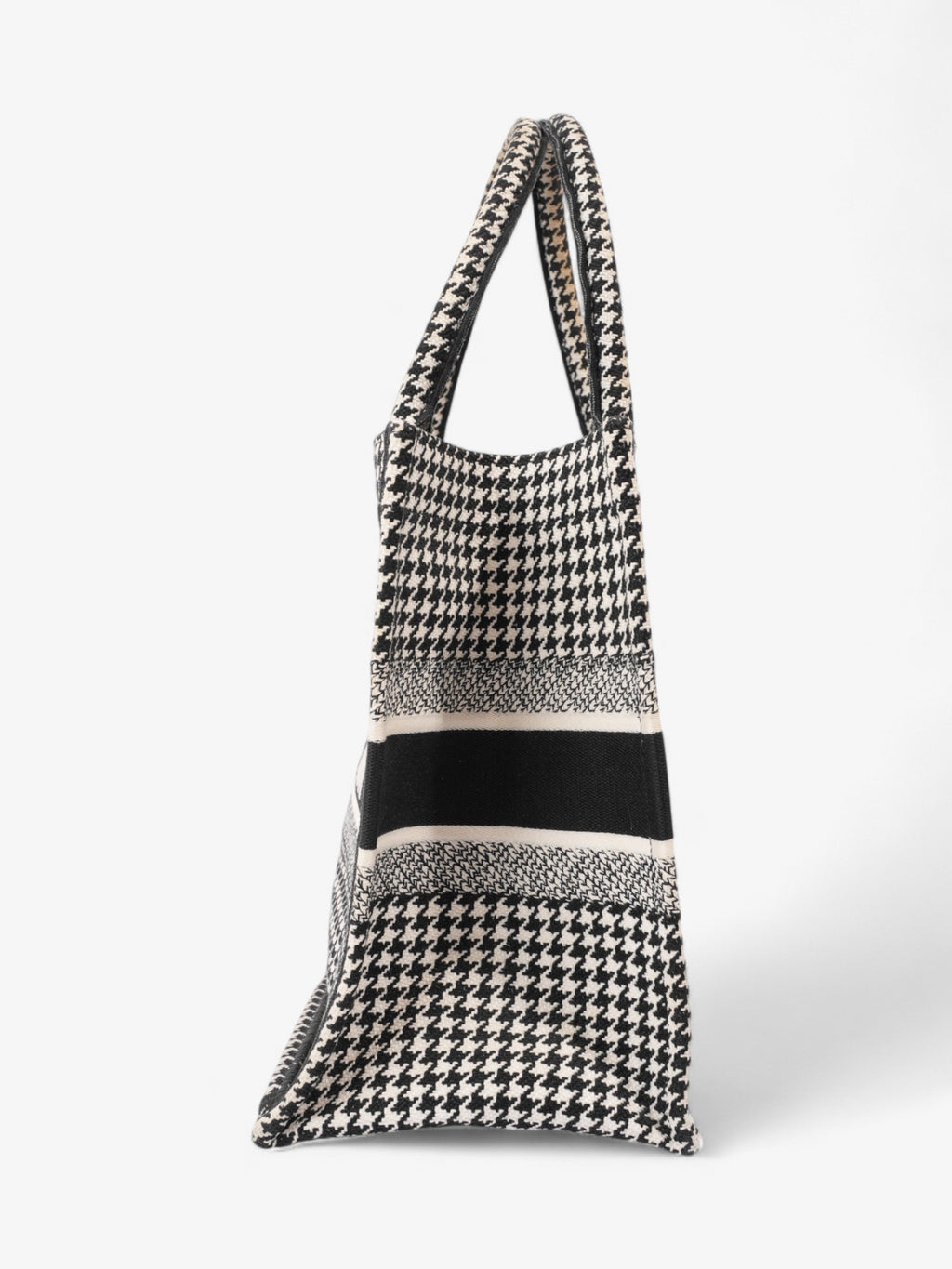 Christian Dior Book Tote Black / White Canvas Medium