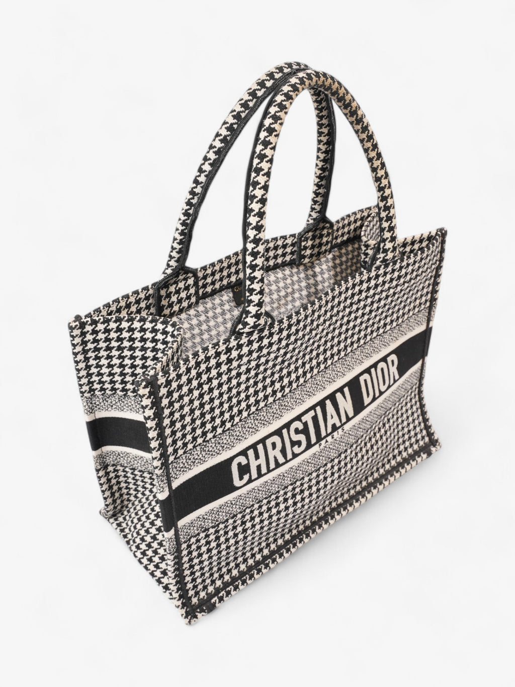 Christian Dior Book Tote Black / White Canvas Medium