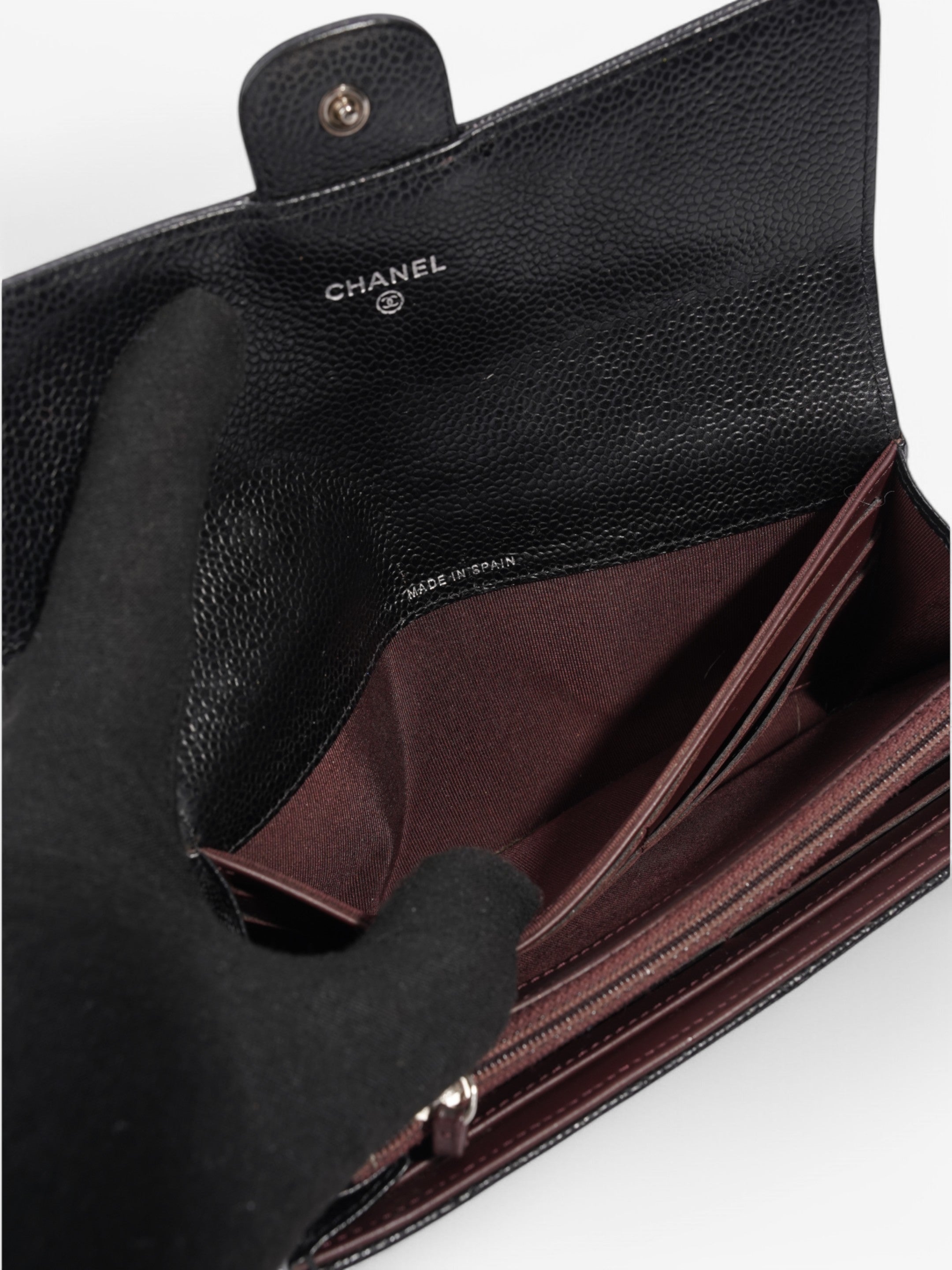 Chanel Classic Long Flap Wallet Black Caviar Leather