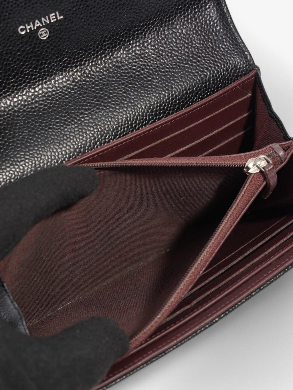 Chanel Classic Long Flap Wallet Black Caviar Leather