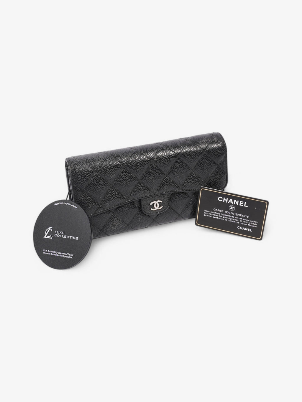 Chanel Classic Long Flap Wallet Black Caviar Leather