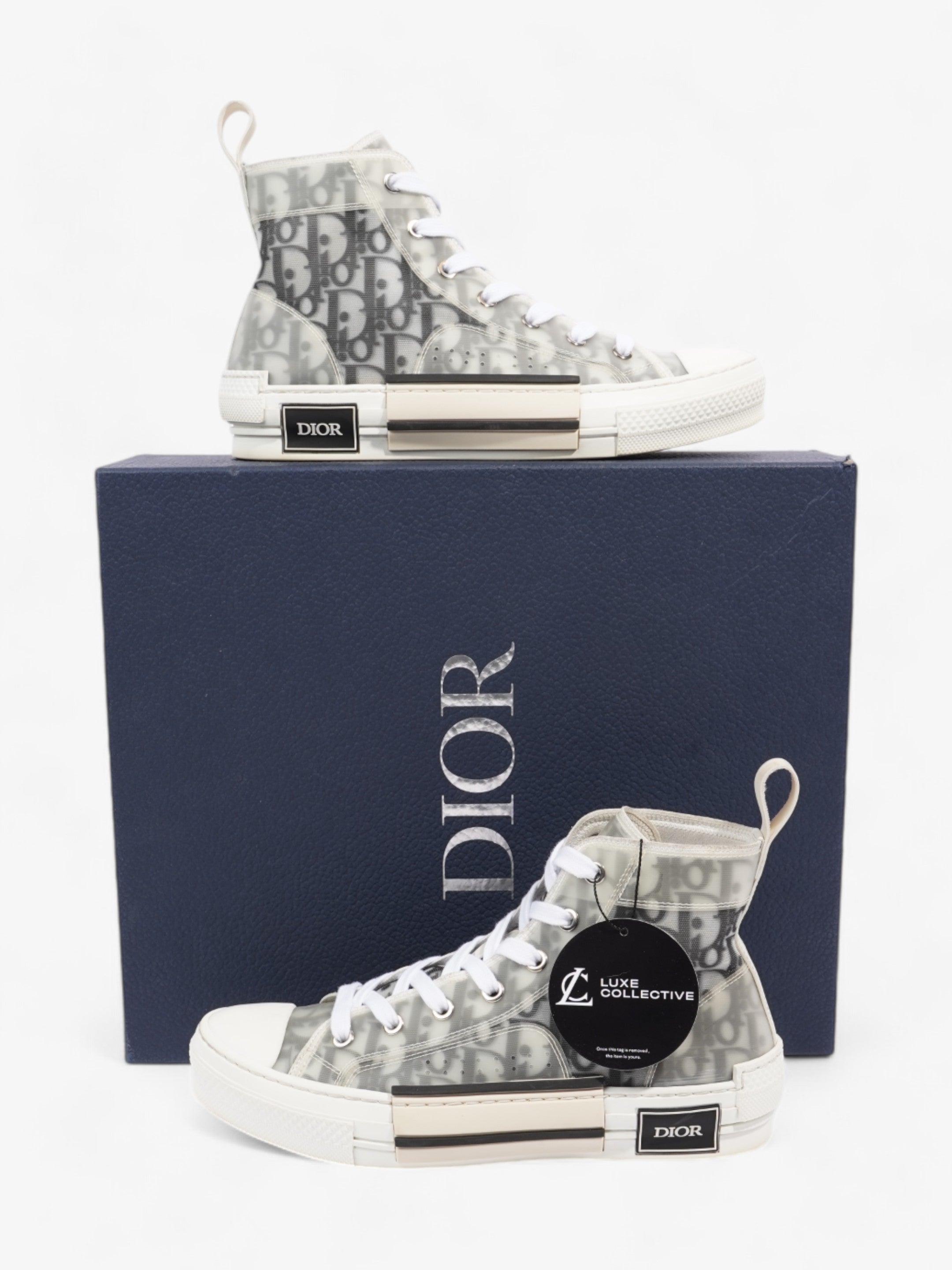 Christian Dior B23 High-tops Grey Oblique  / White Mesh EU 38 UK 5