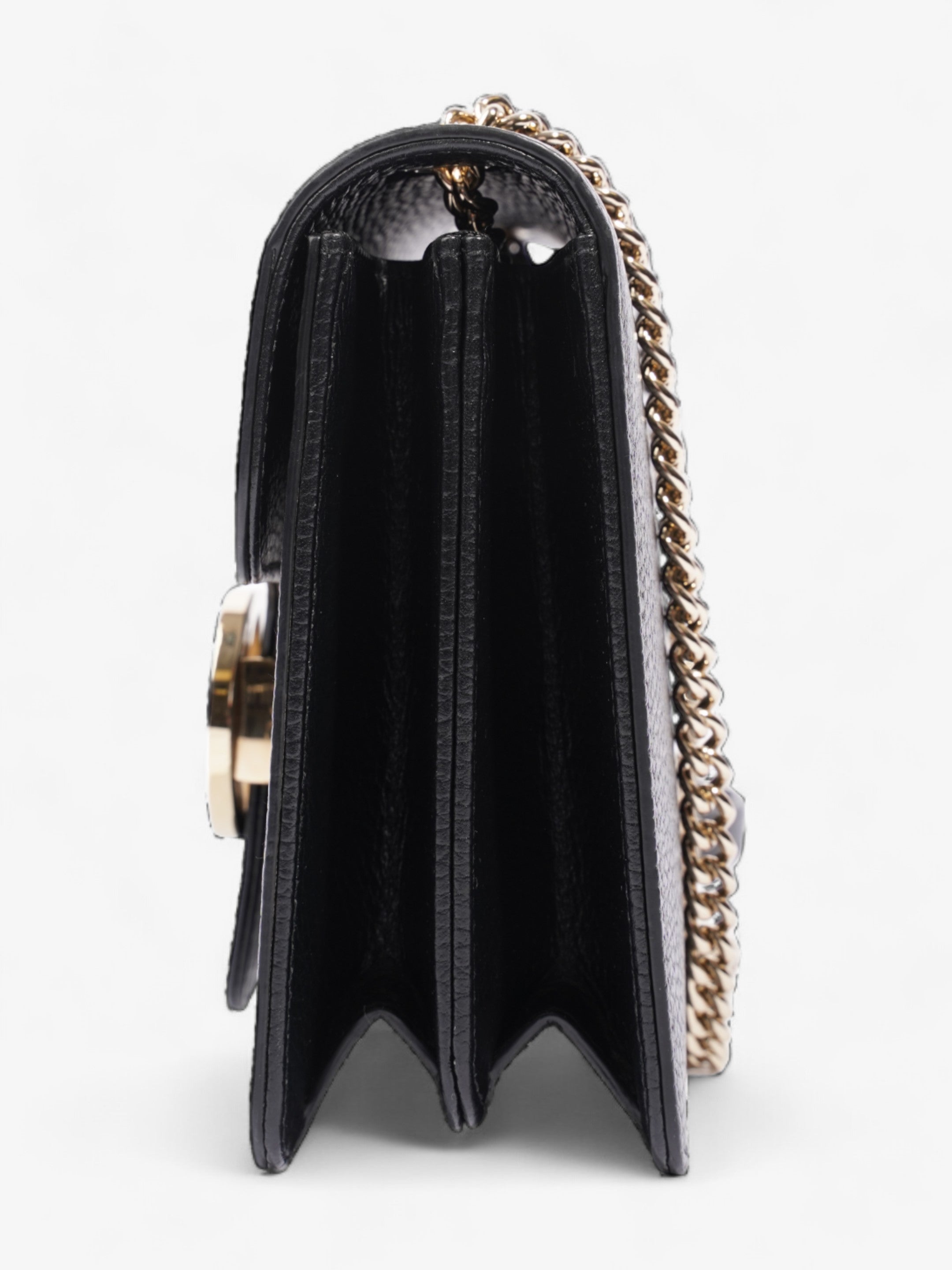 Gucci Interlocking GG  Black Leather Small