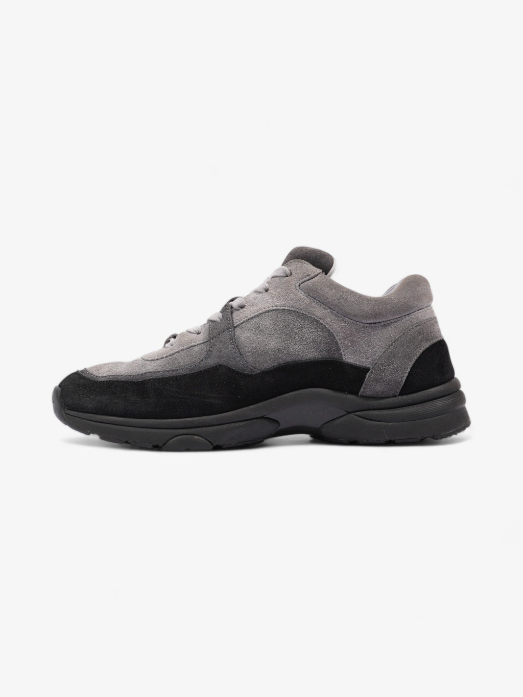 Chanel CC Logo Runners  Grey / Black / White Suede EU 39.5 UK 6.5