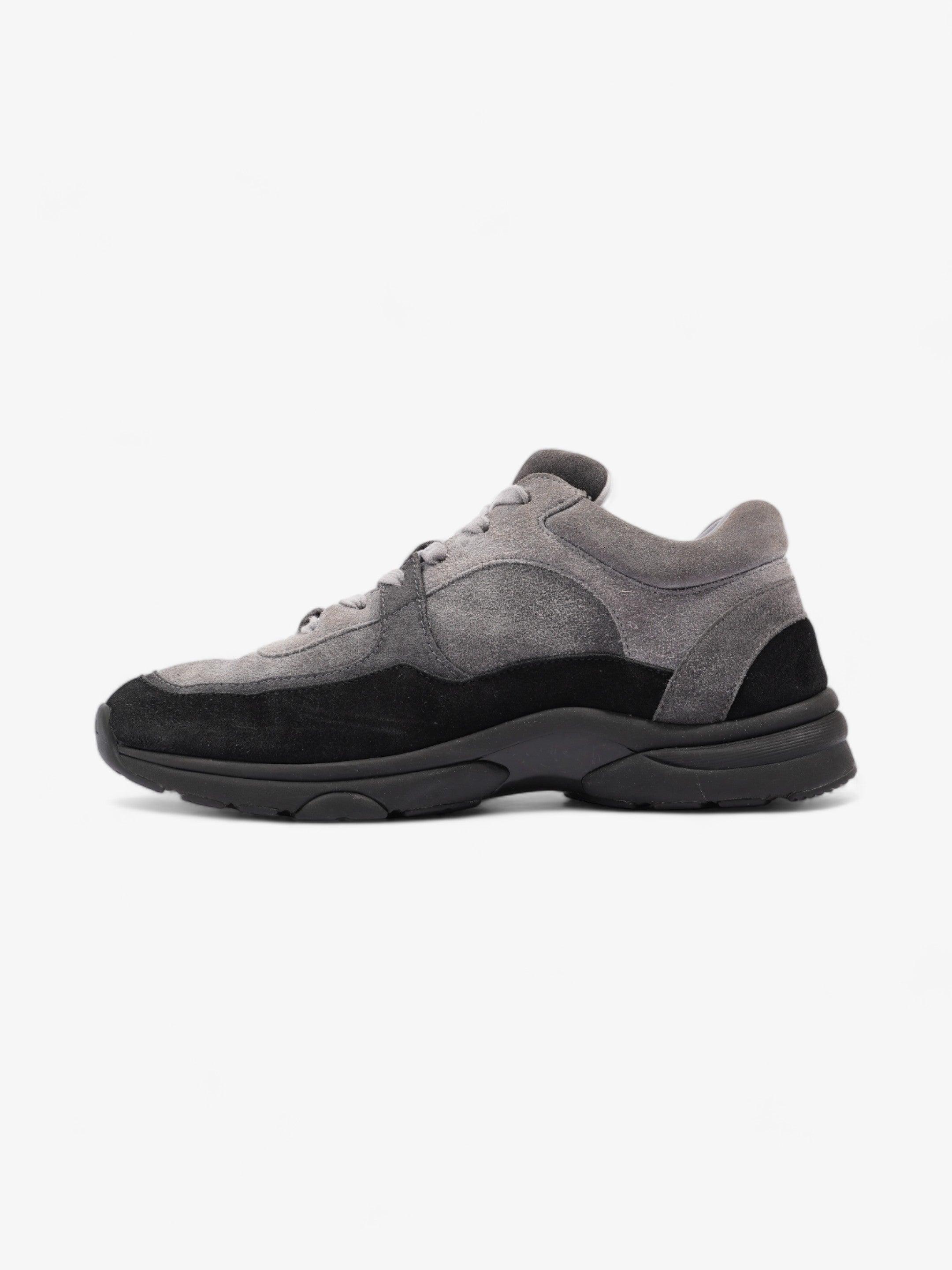 Chanel CC Logo Runners  Grey / Black / White Suede EU 39.5 UK 6.5
