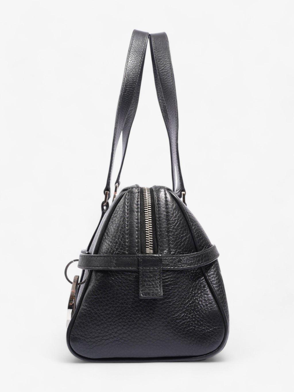 Christian Dior Logo Charms Boston Black Calfskin Leather