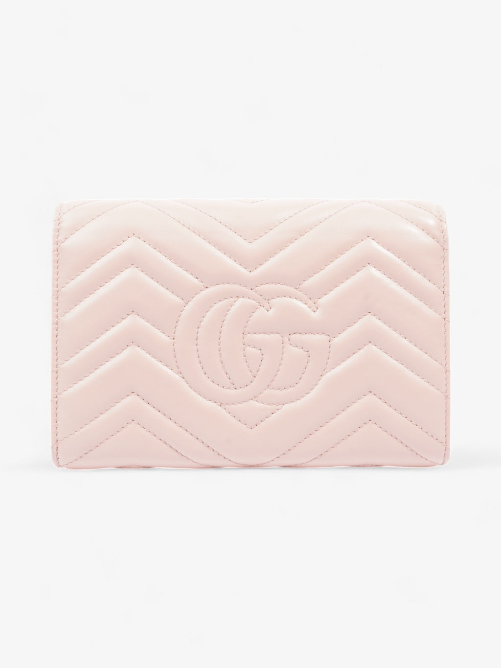 Gucci GG Marmont Chain Wallet Pink Matelasse Leather Mini