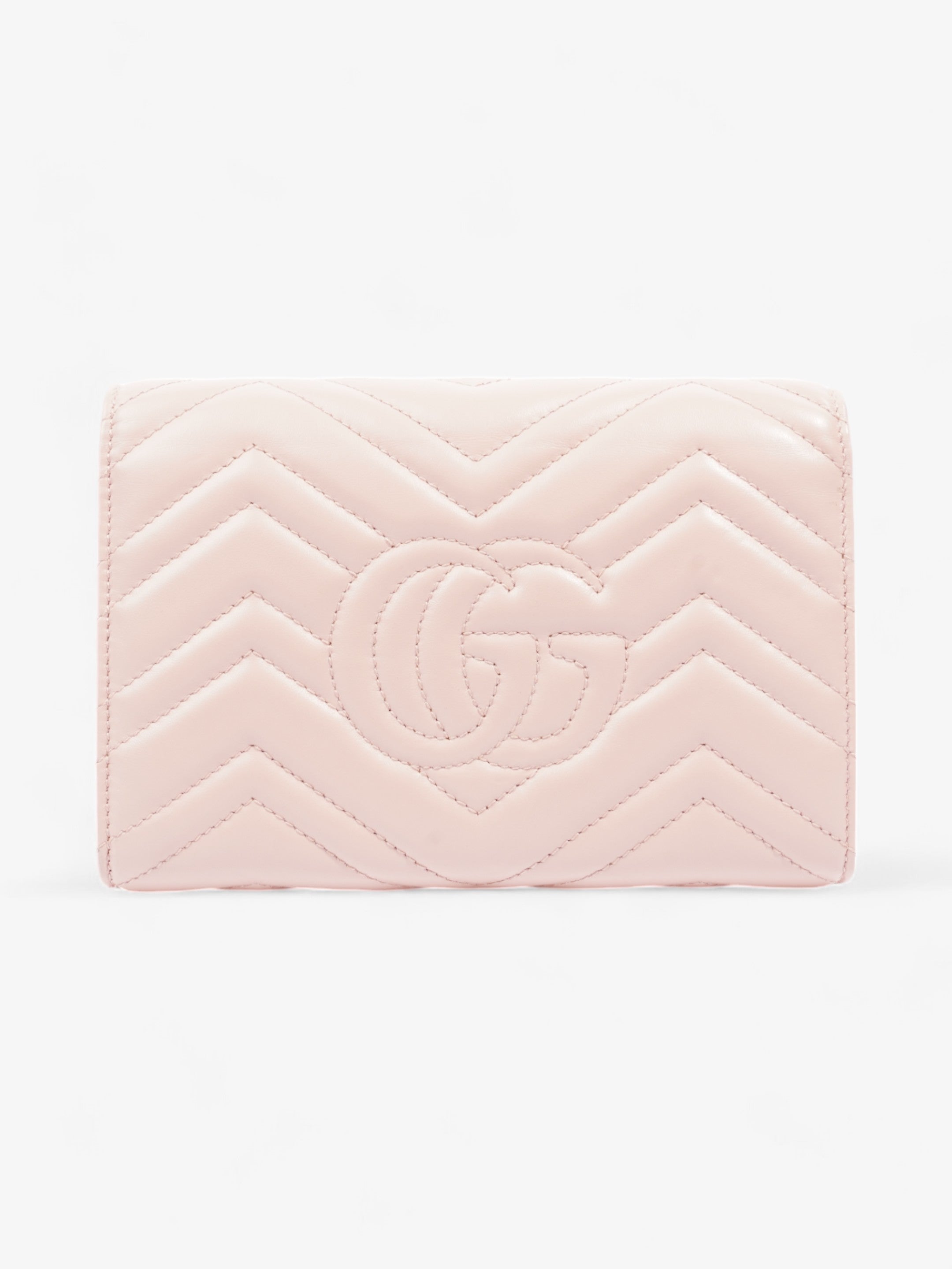 Gucci GG Marmont Chain Wallet Pink Matelasse Leather Mini