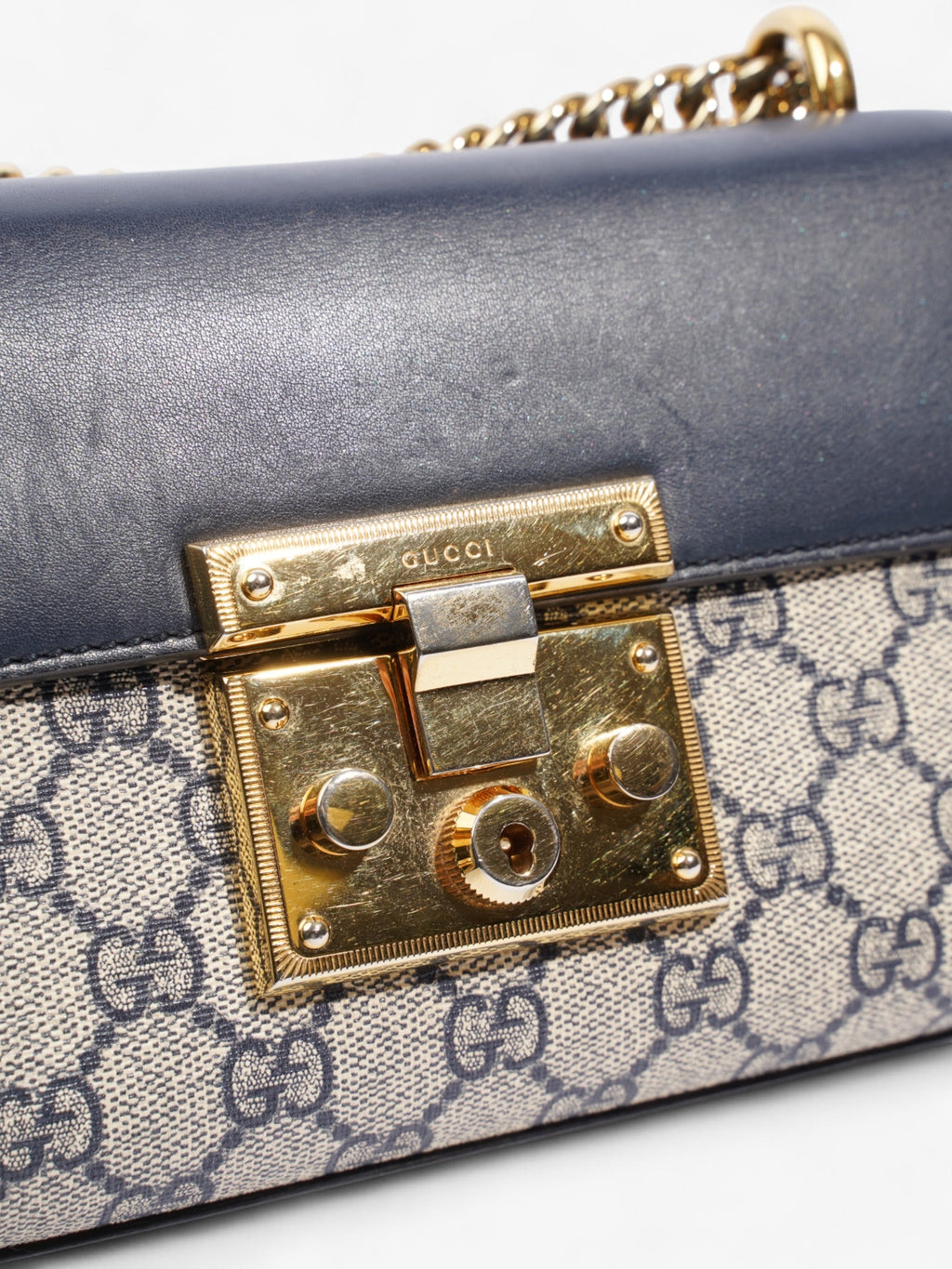 Gucci Padlock GG Supreme / Navy Blue Canvas Small