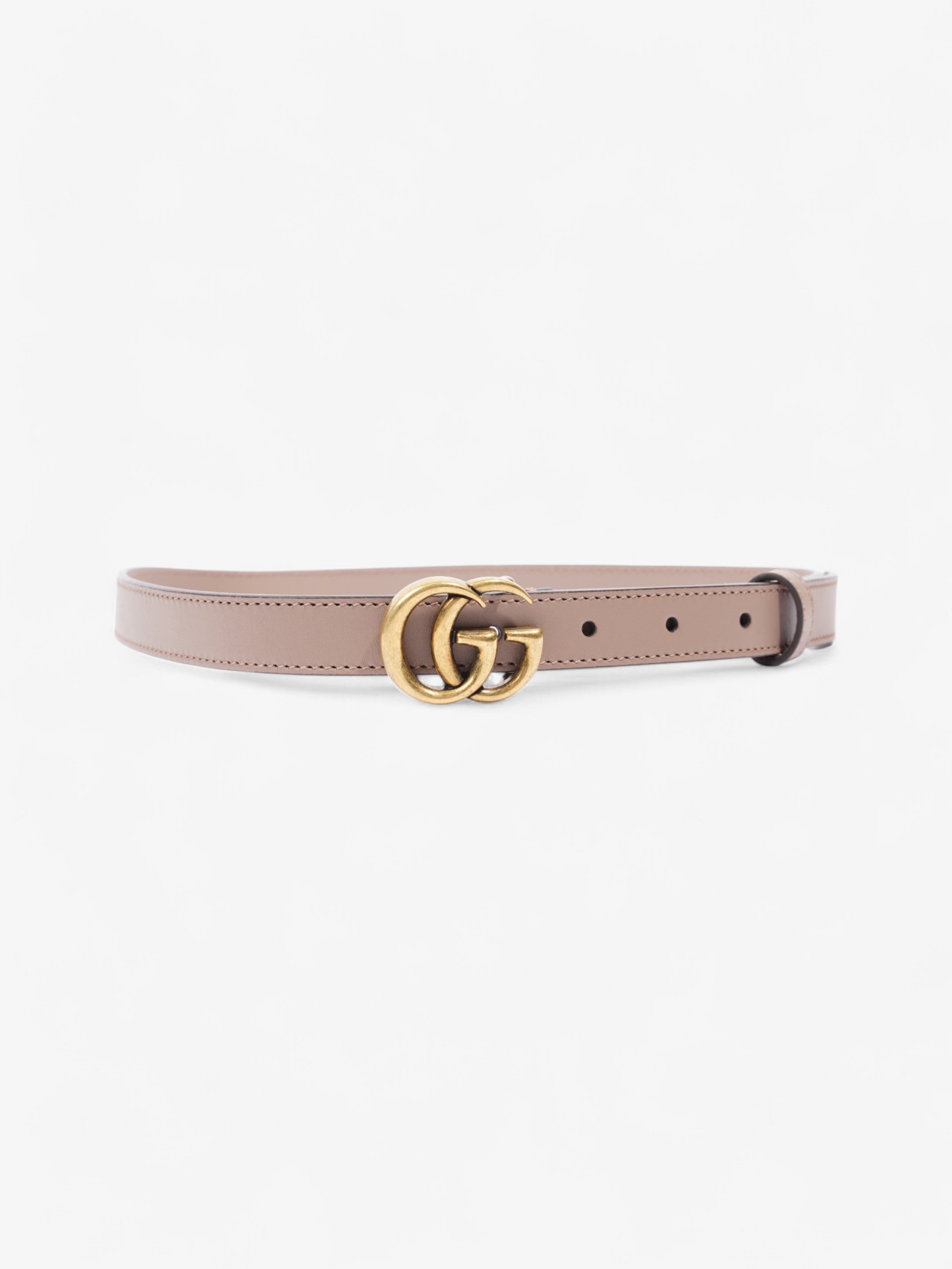 Gucci GG Marmont Thin Belt Dusty Rose / Gold Leather 70cm / 28"
