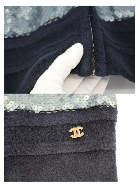 Chanel Vintage 2008 Sequin and Terry Midnight Cloth Jacket