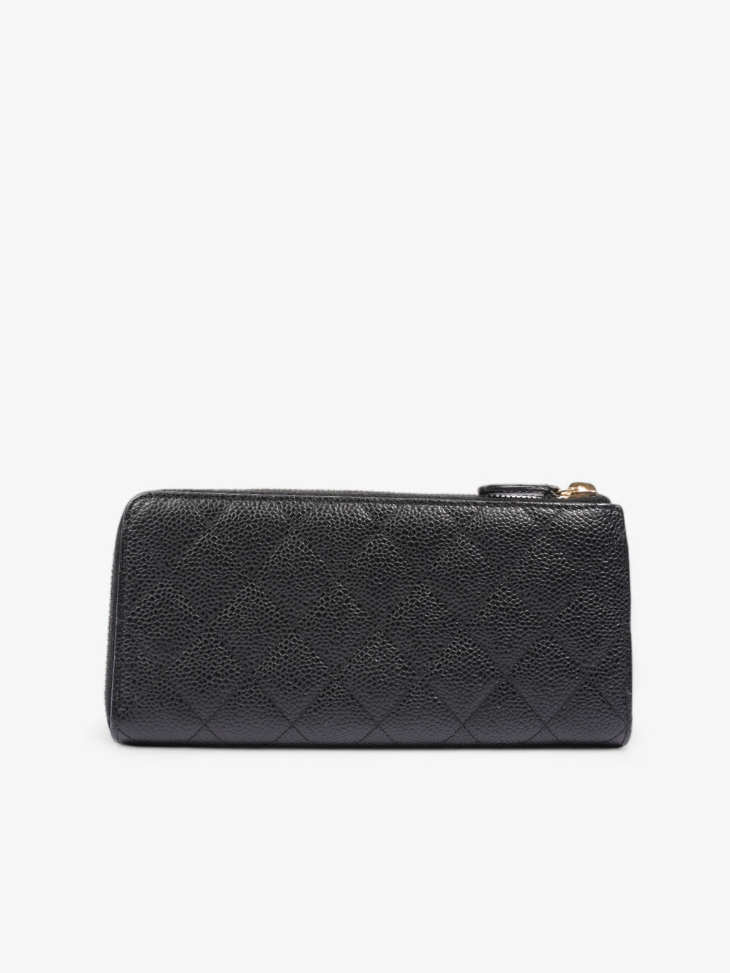 Chanel Half Zip Long Wallet Black Matelasse Leather
