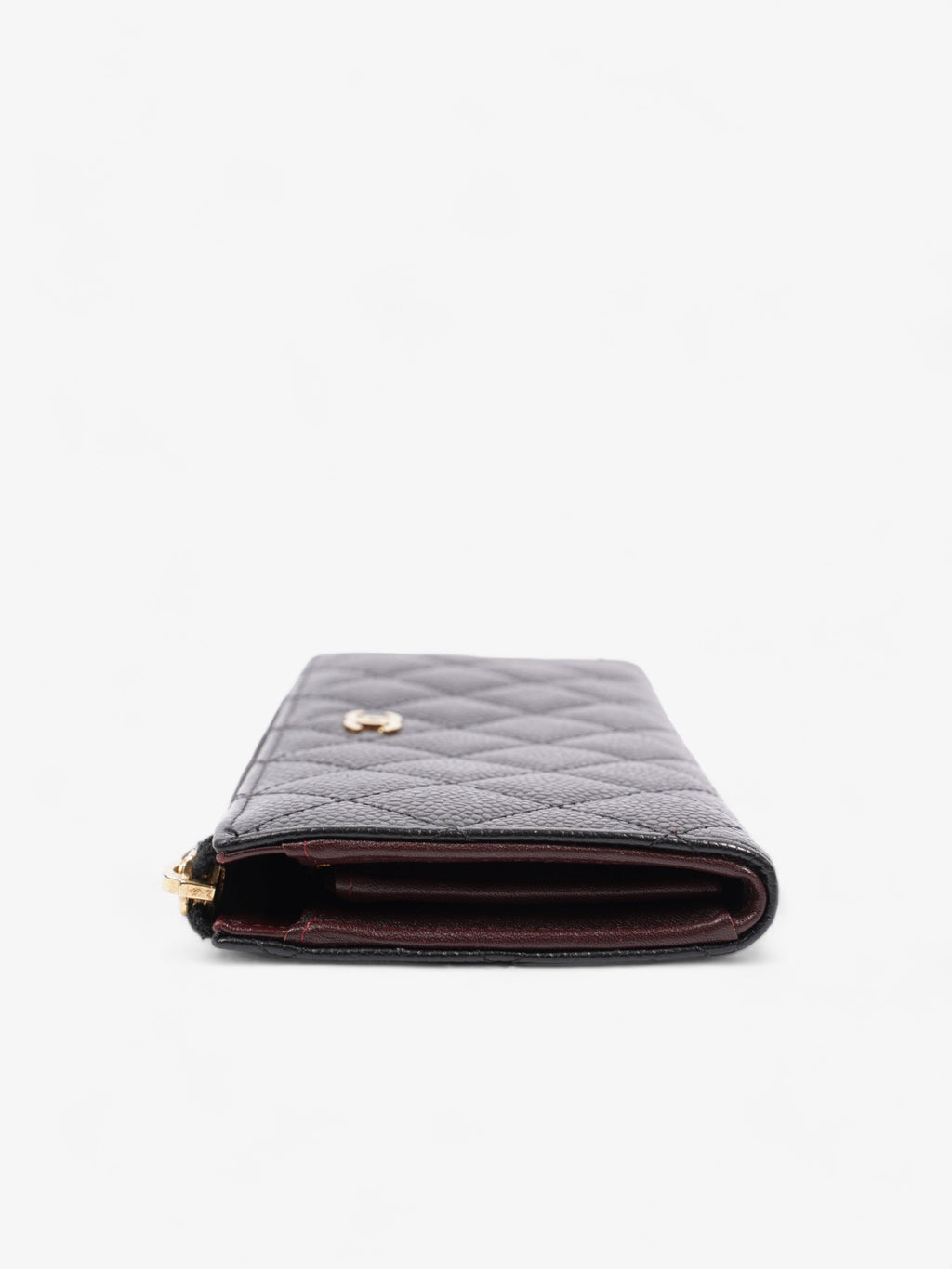 Chanel Half Zip Long Wallet Black Matelasse Leather