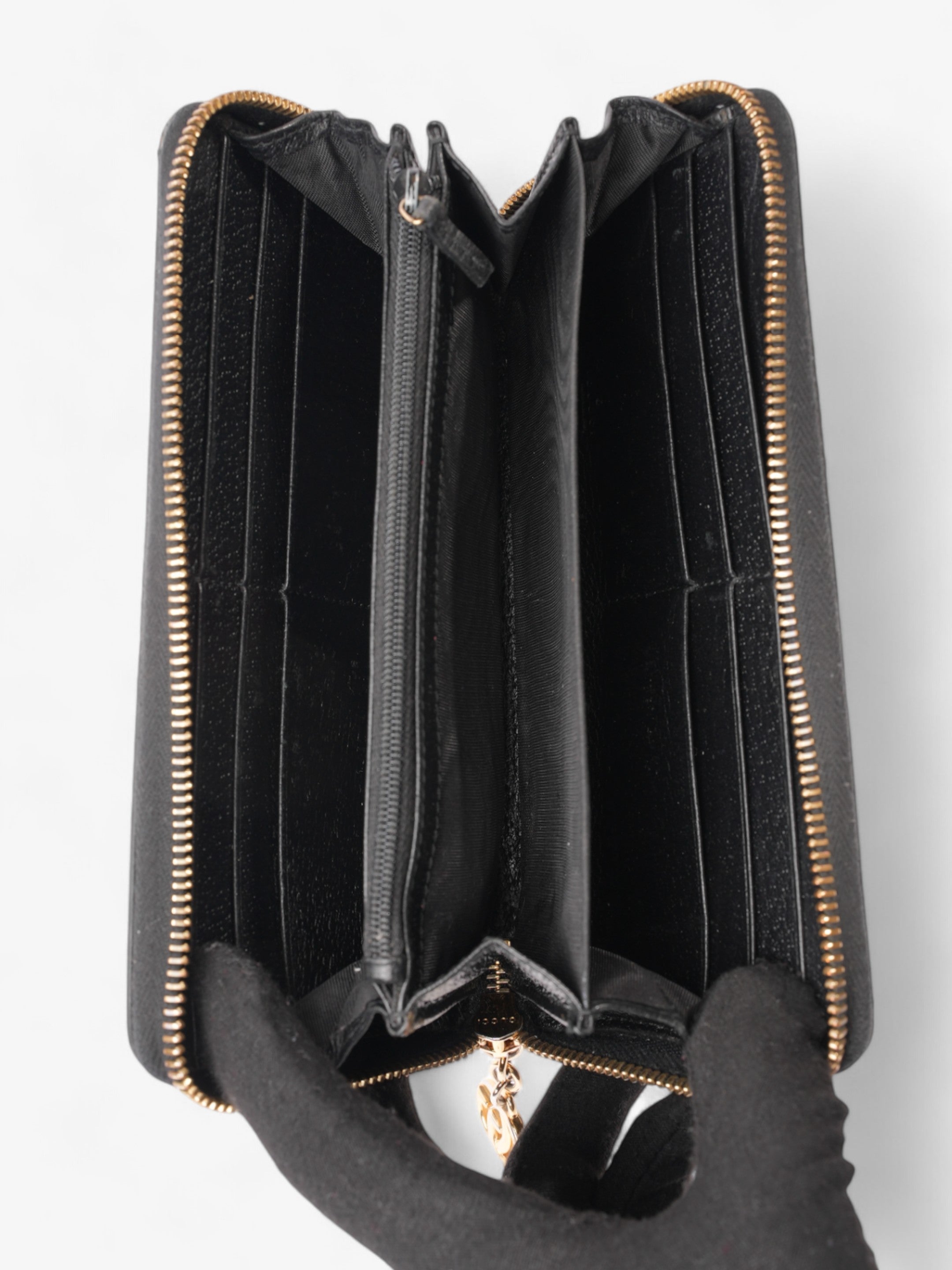 Gucci Continental Wallet Black / Red / Green Leather